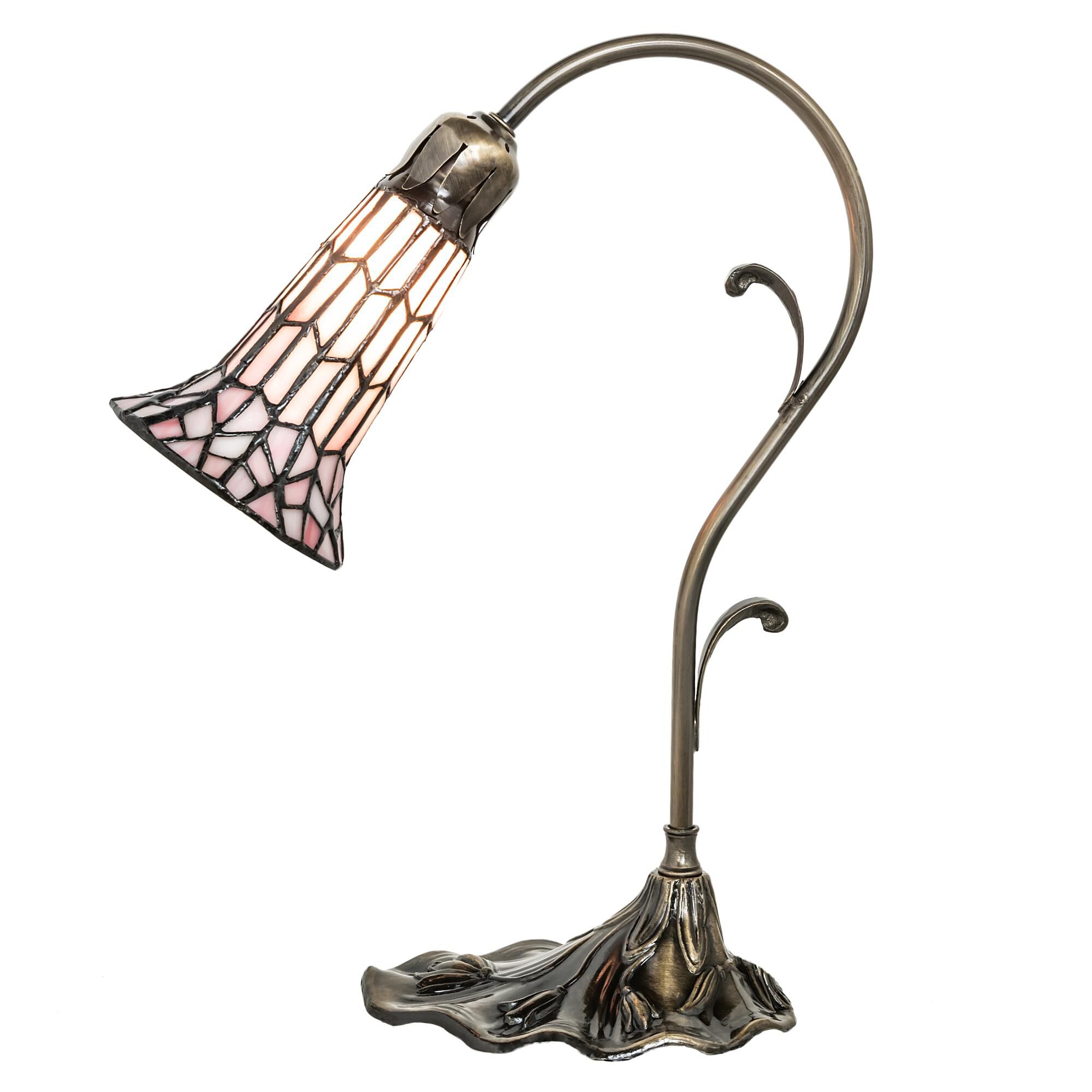 Shown in Antique Brass finish and Pink;Amber /Acrylic glass