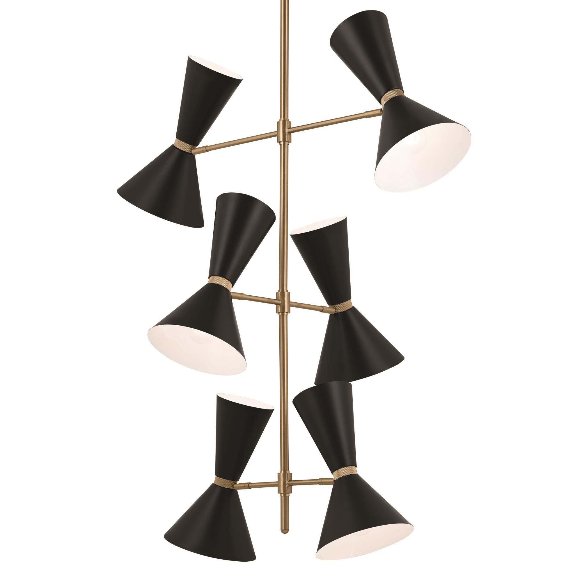 Shown in Champagne Bronze with Black finish and Metal and Cone shade
