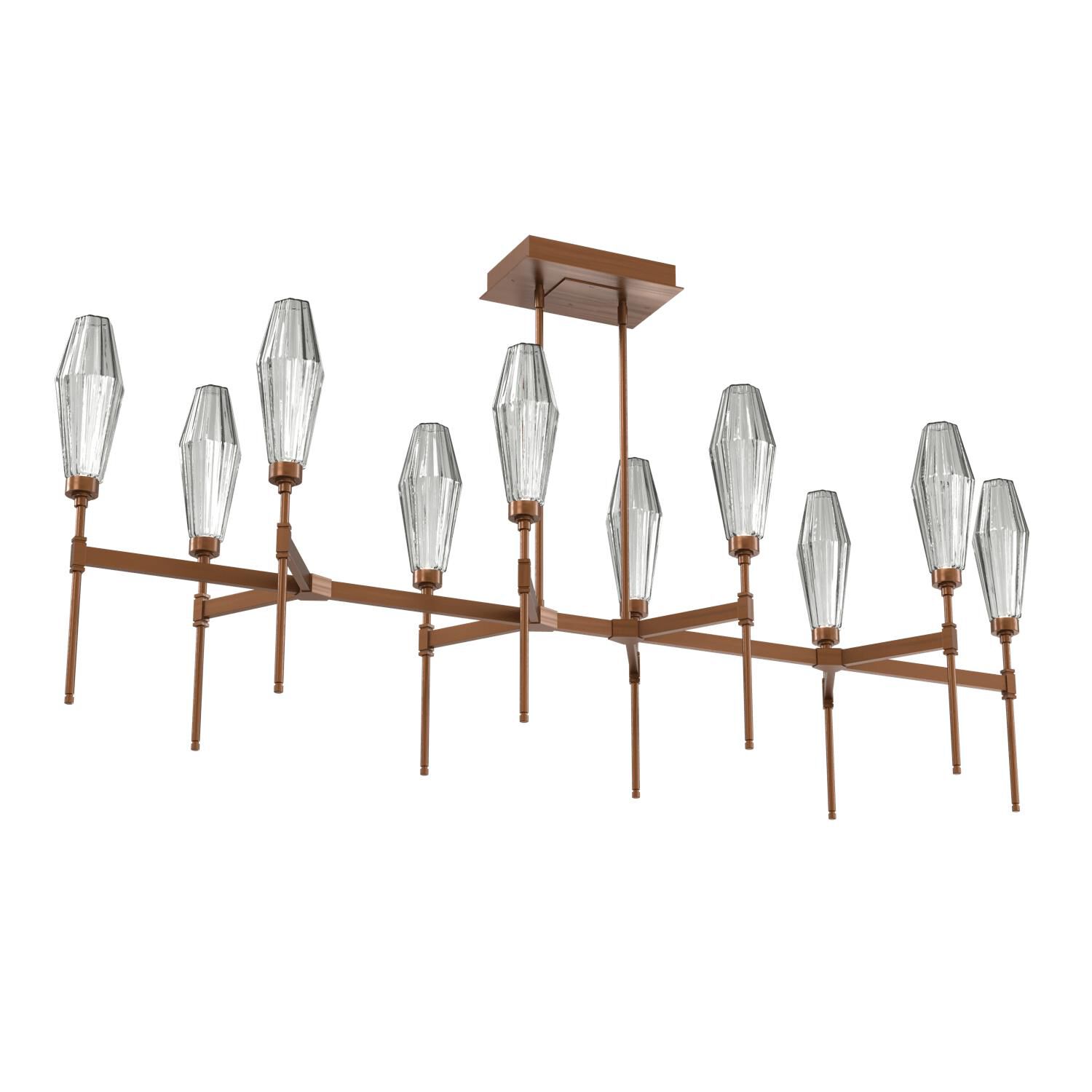 Shown in Burnished Brass finish and Optic Rib Smoke glass