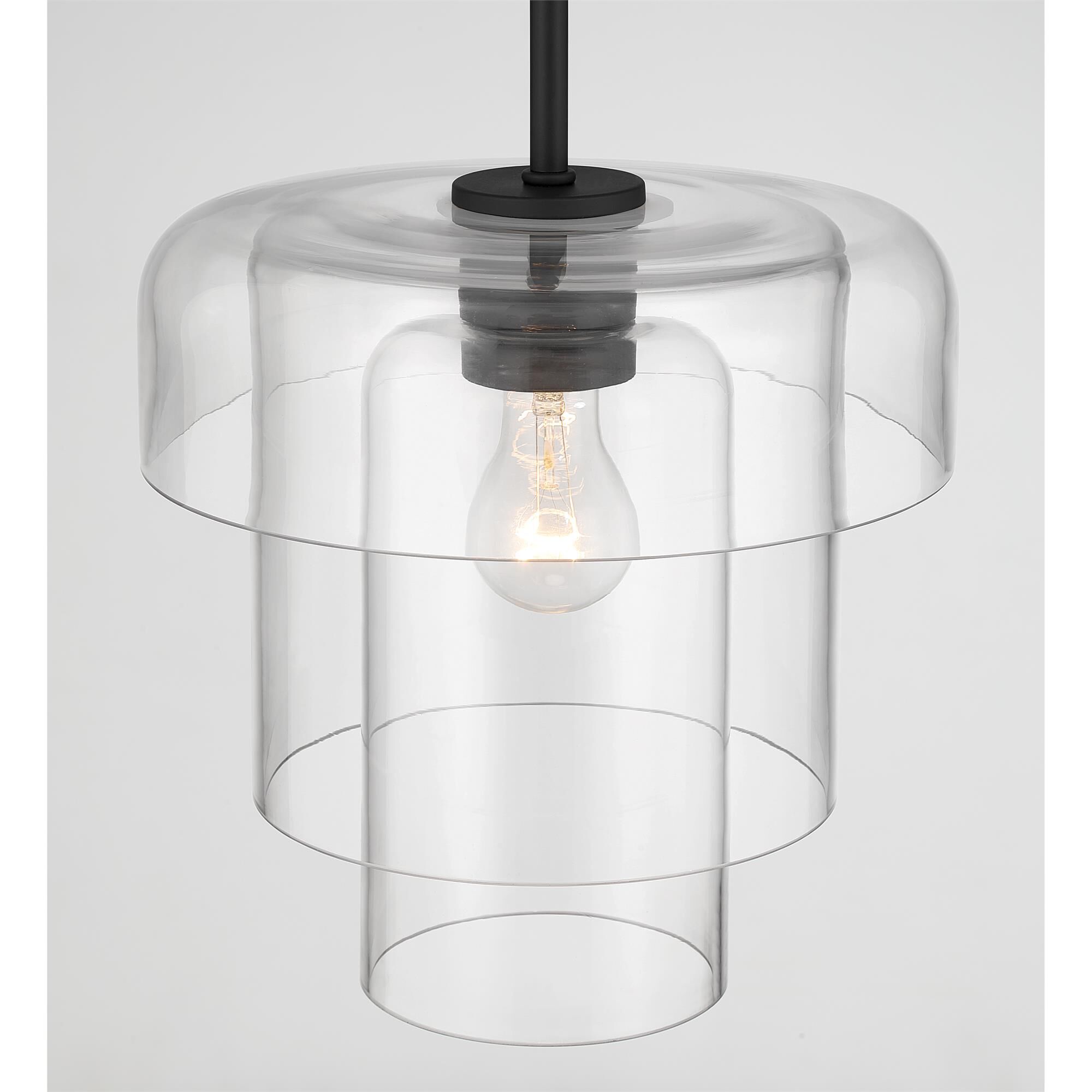 Shown in Dark Matte Black finish and Clear glass
