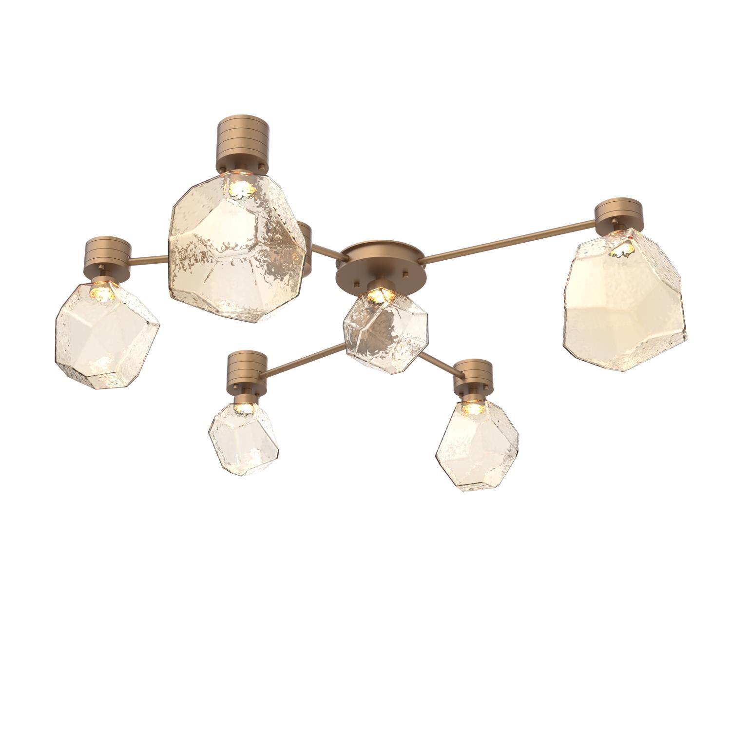 Shown in Novel Brass finish and Amber glass