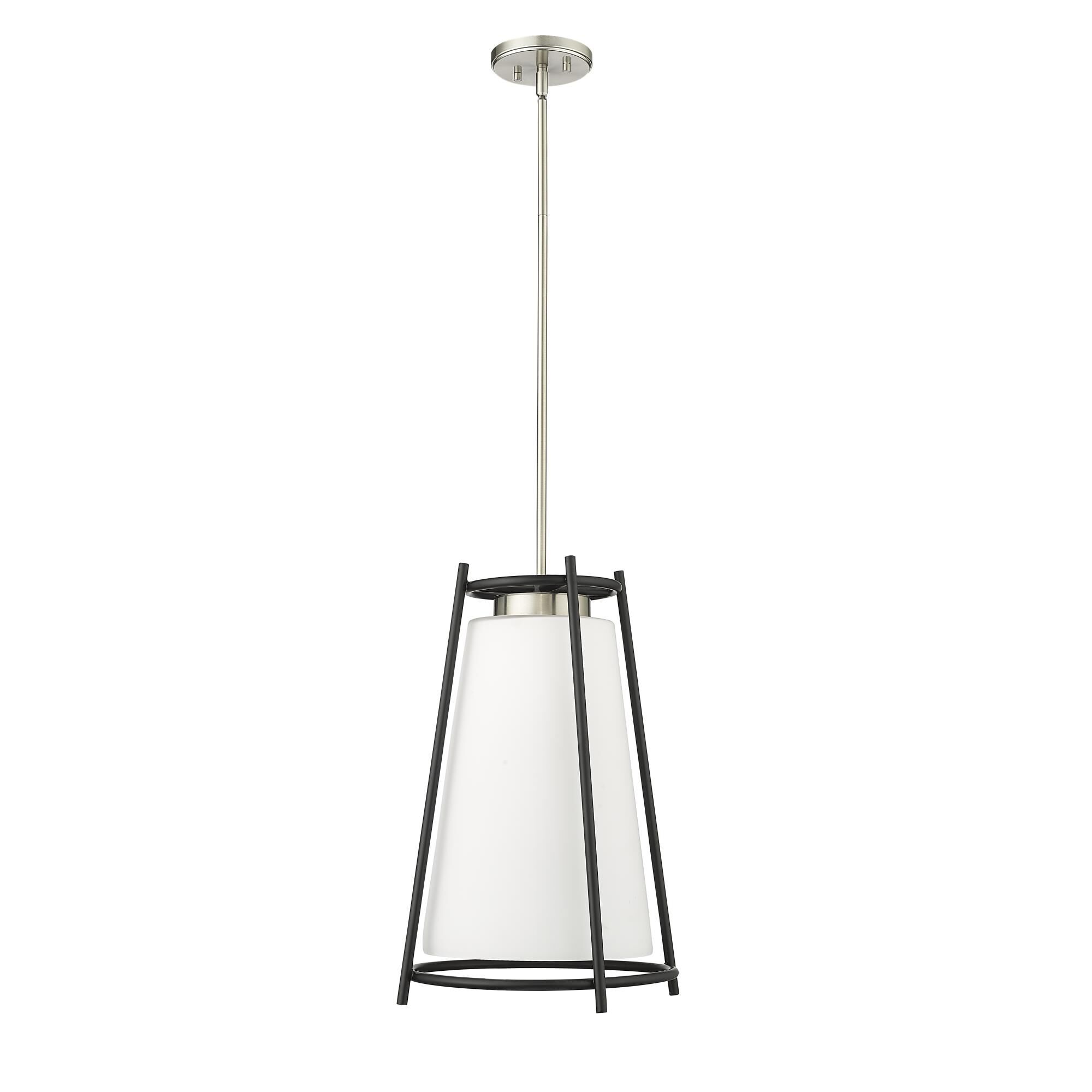 Shown in Brushed Nickel finish and Opal With Etched Outside glass