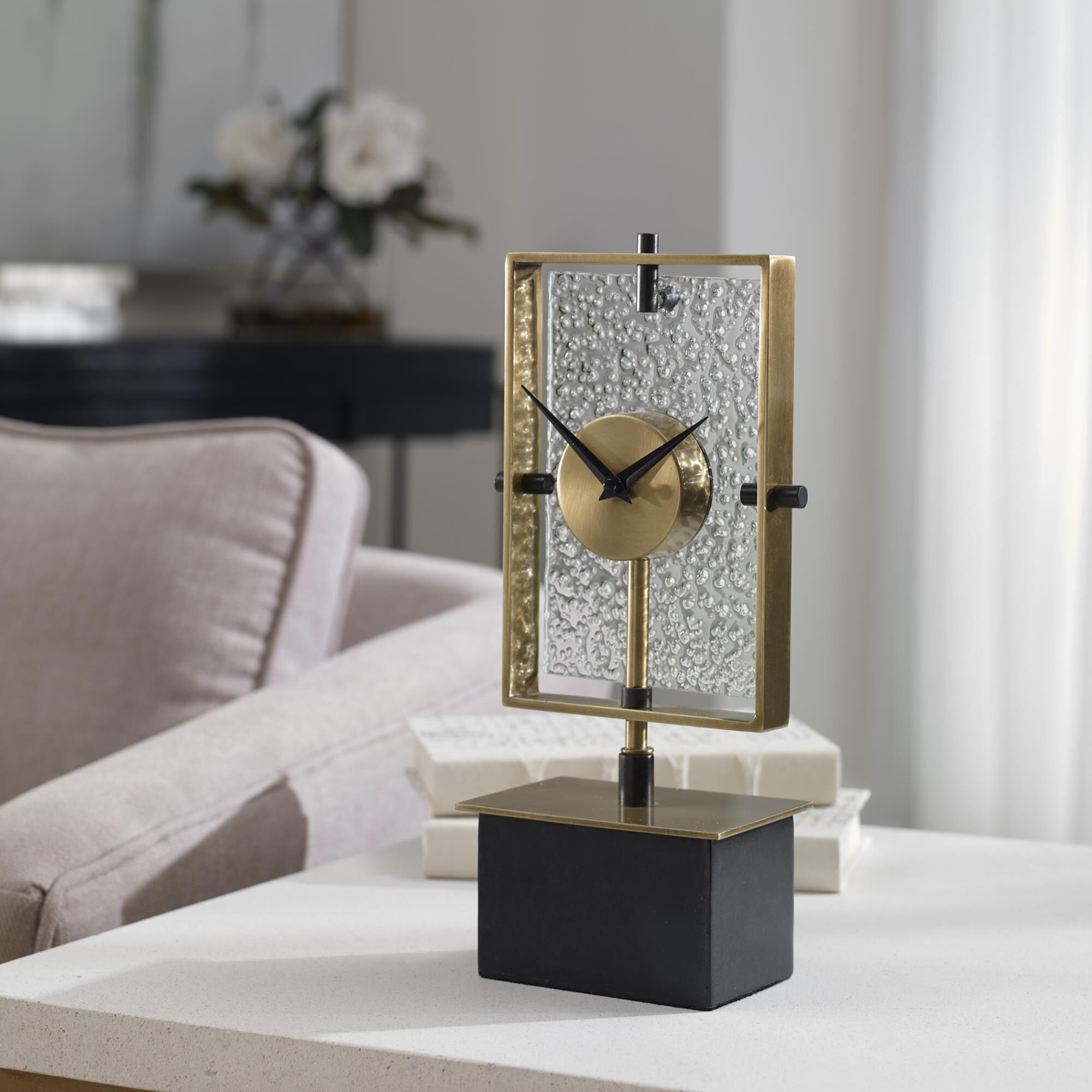 Uttermost Arta Modern Table Clock Table Clock by Uttermost