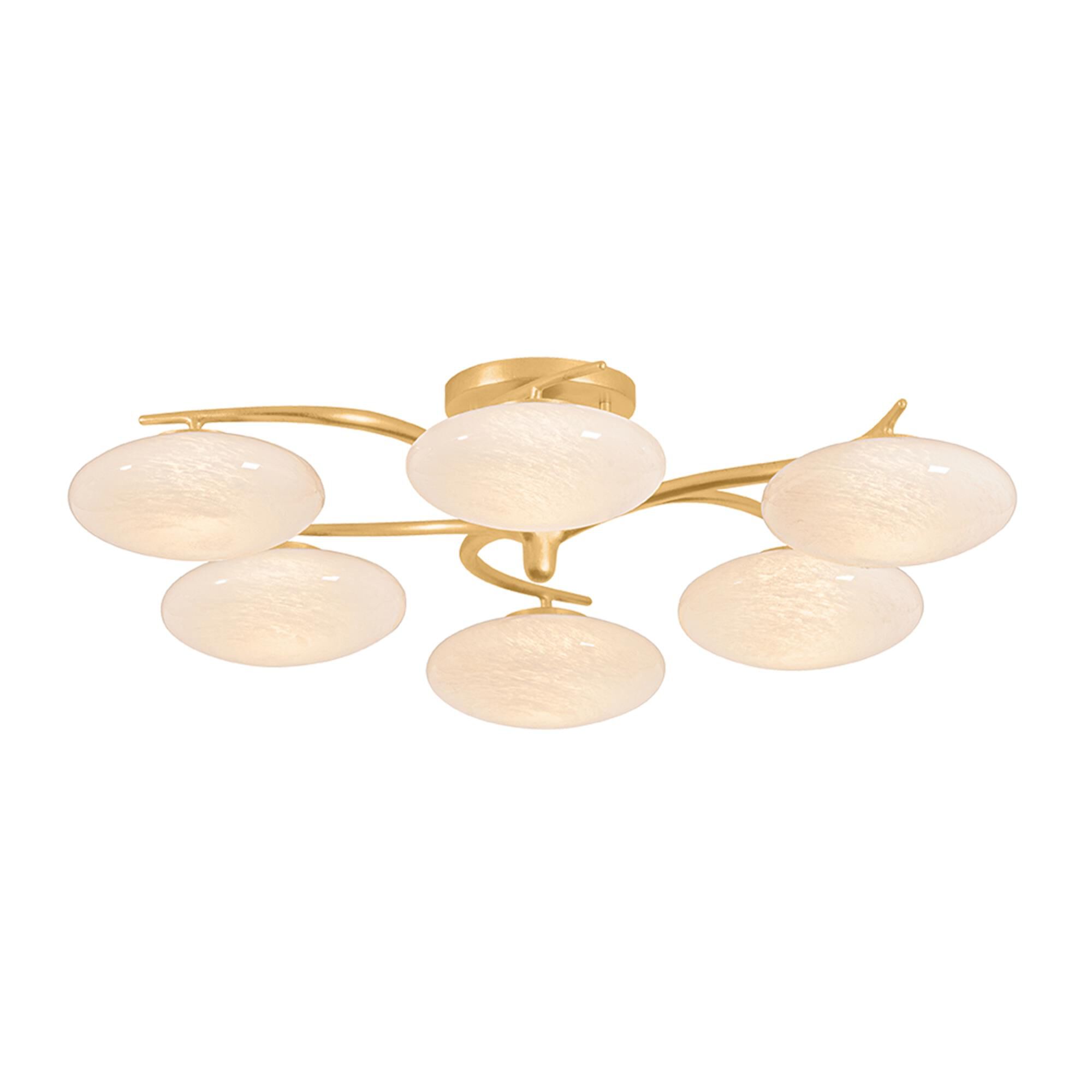 Shown in Vintage Gold Leaf finish and Cloud glass