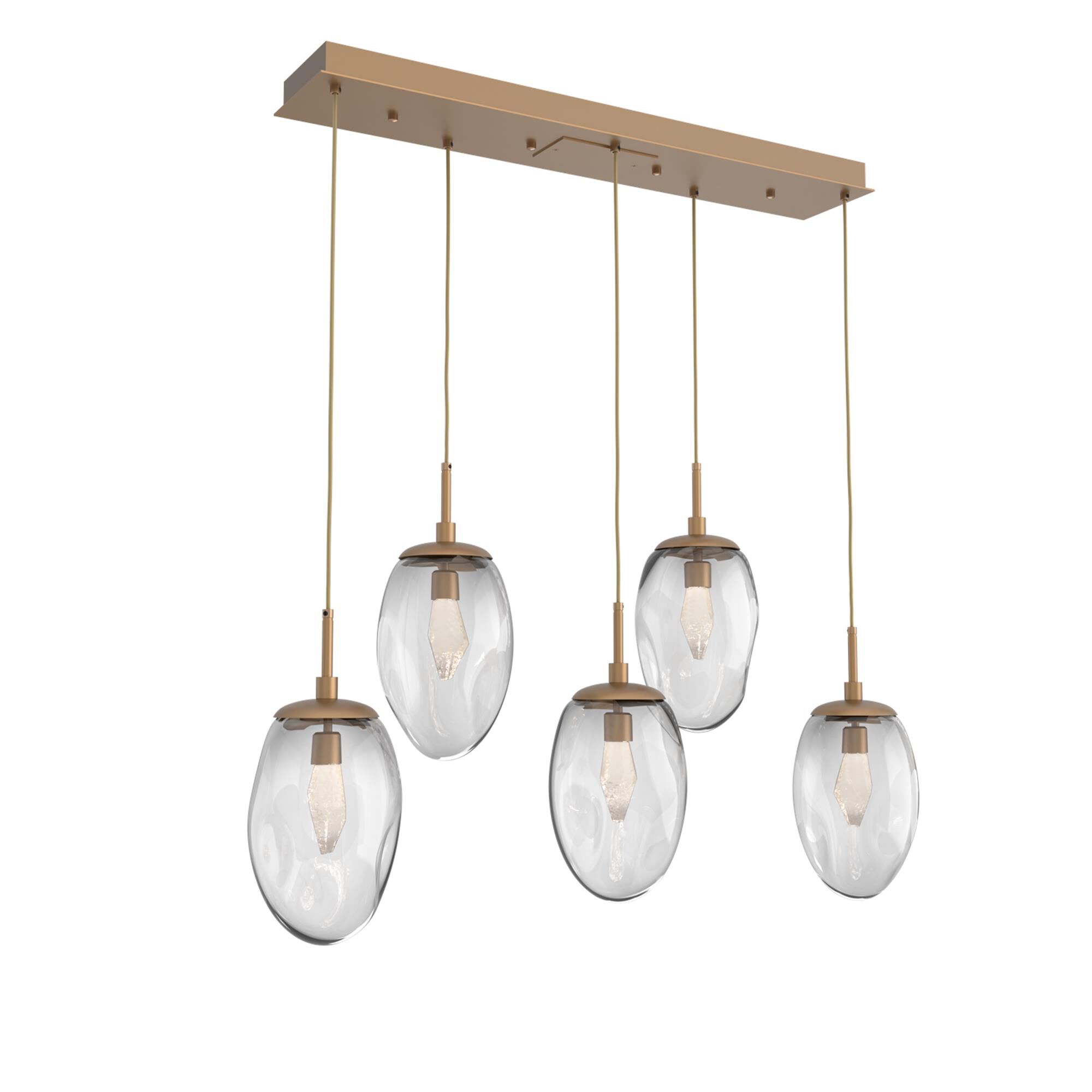 Shown in Novel Brass finish and Geo Inner And Clear Outer glass