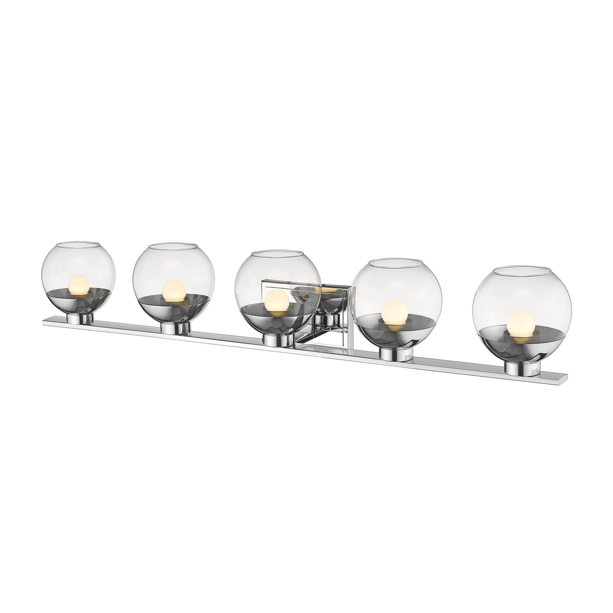 Shown in Chrome finish and Glass shade