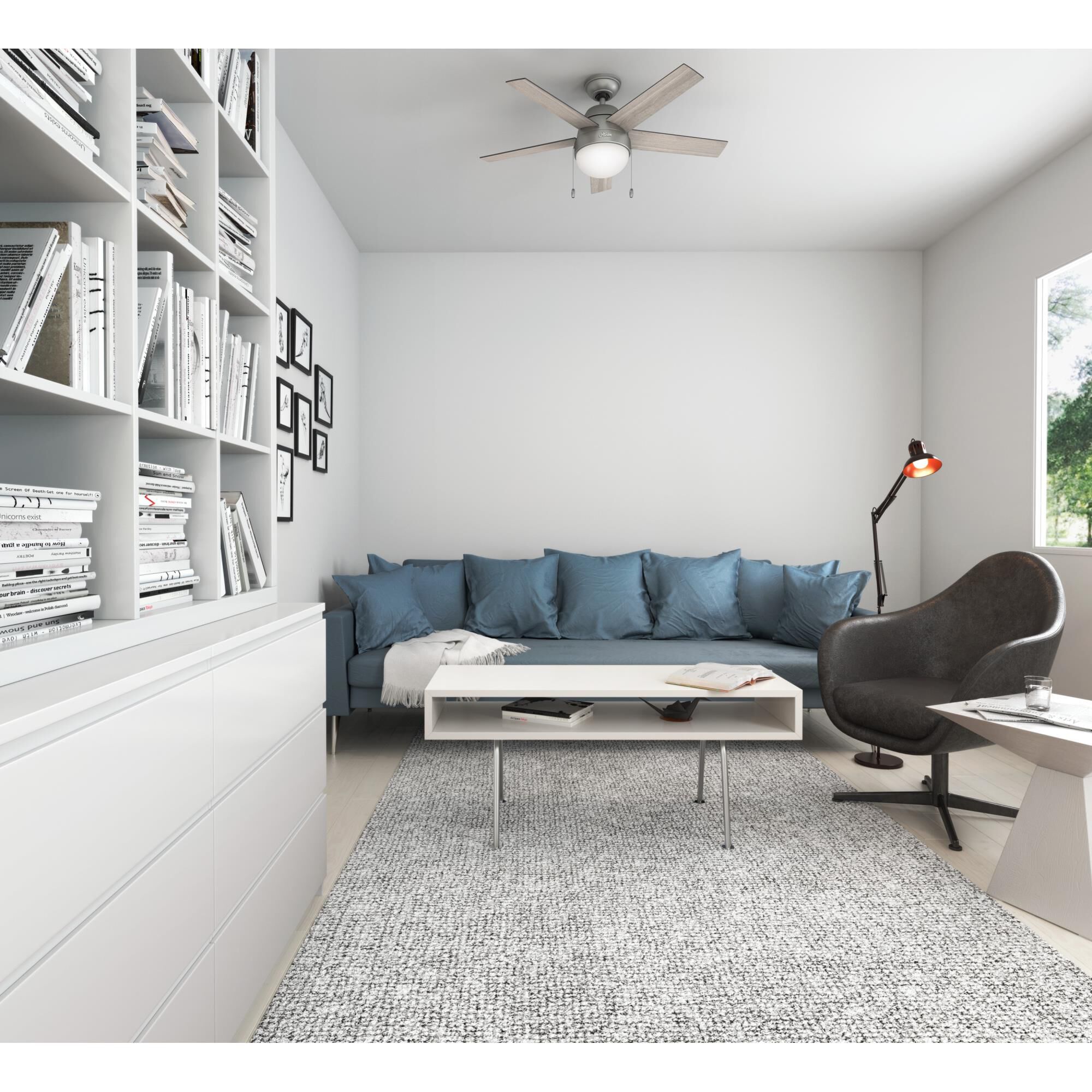 Shown in Matte Silver finish and Painted Cased White glass