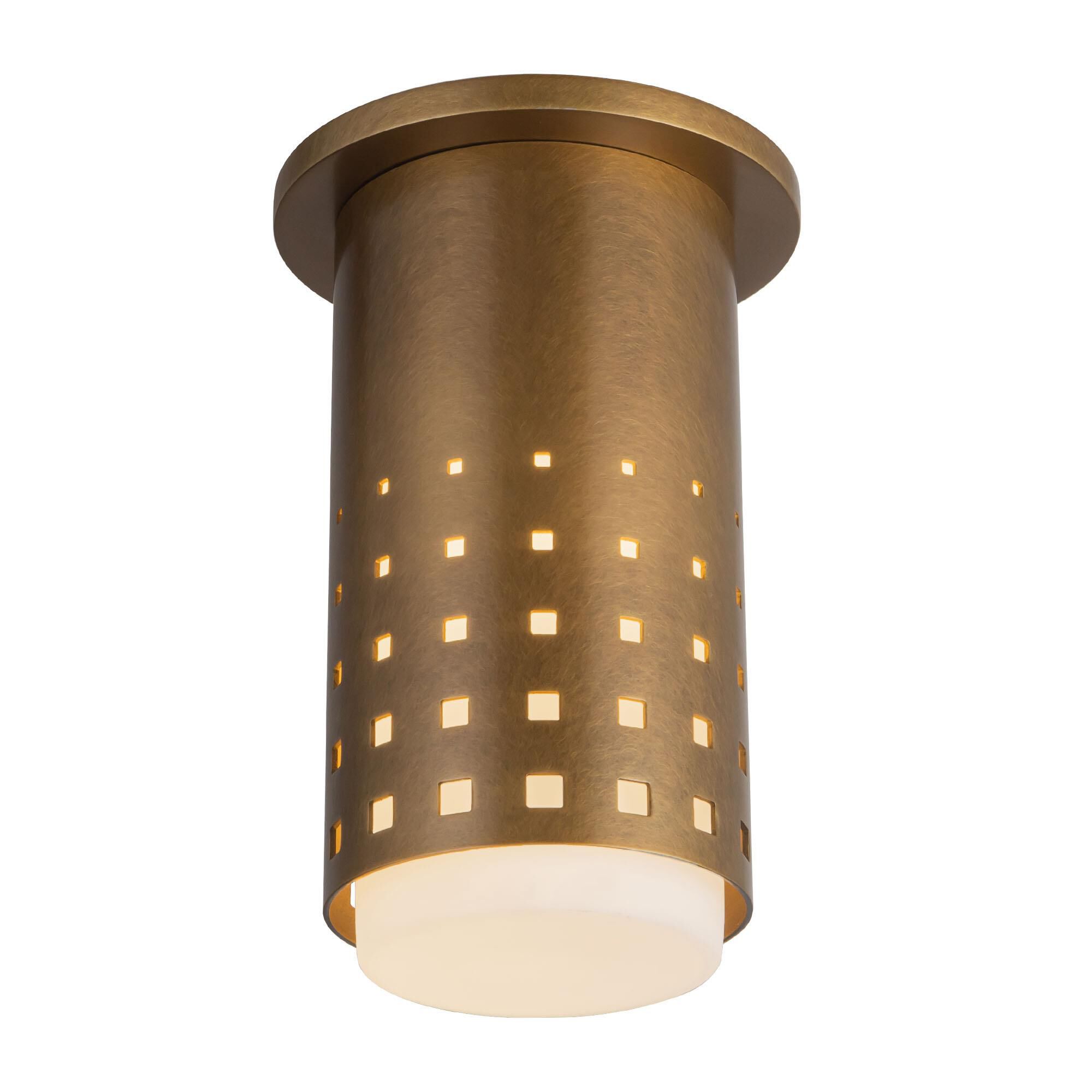 Shown in Vintage Brass finish and Clear Exterior Opal Interior glass