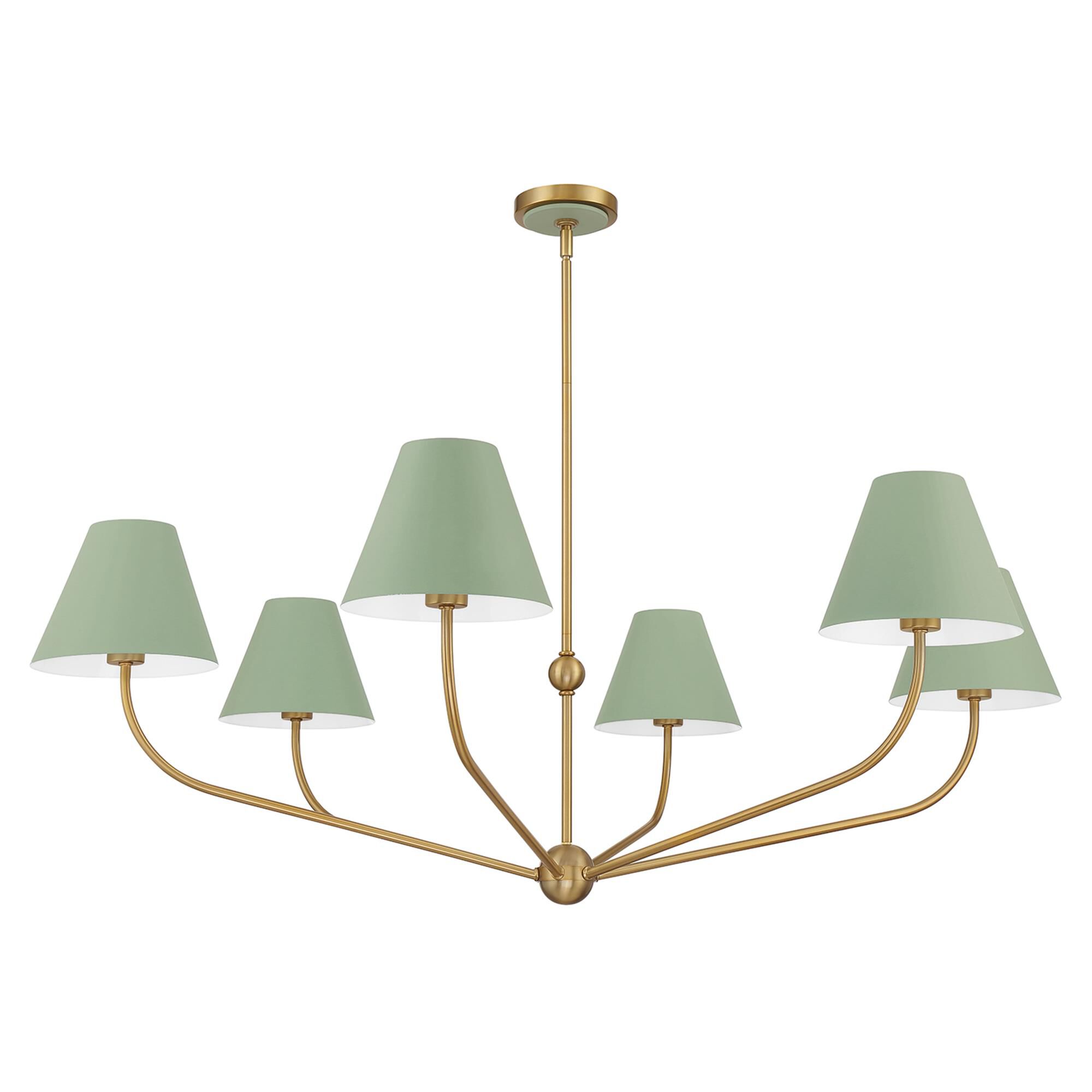 Shown in Vibrant Gold and Green finish and Steel shade