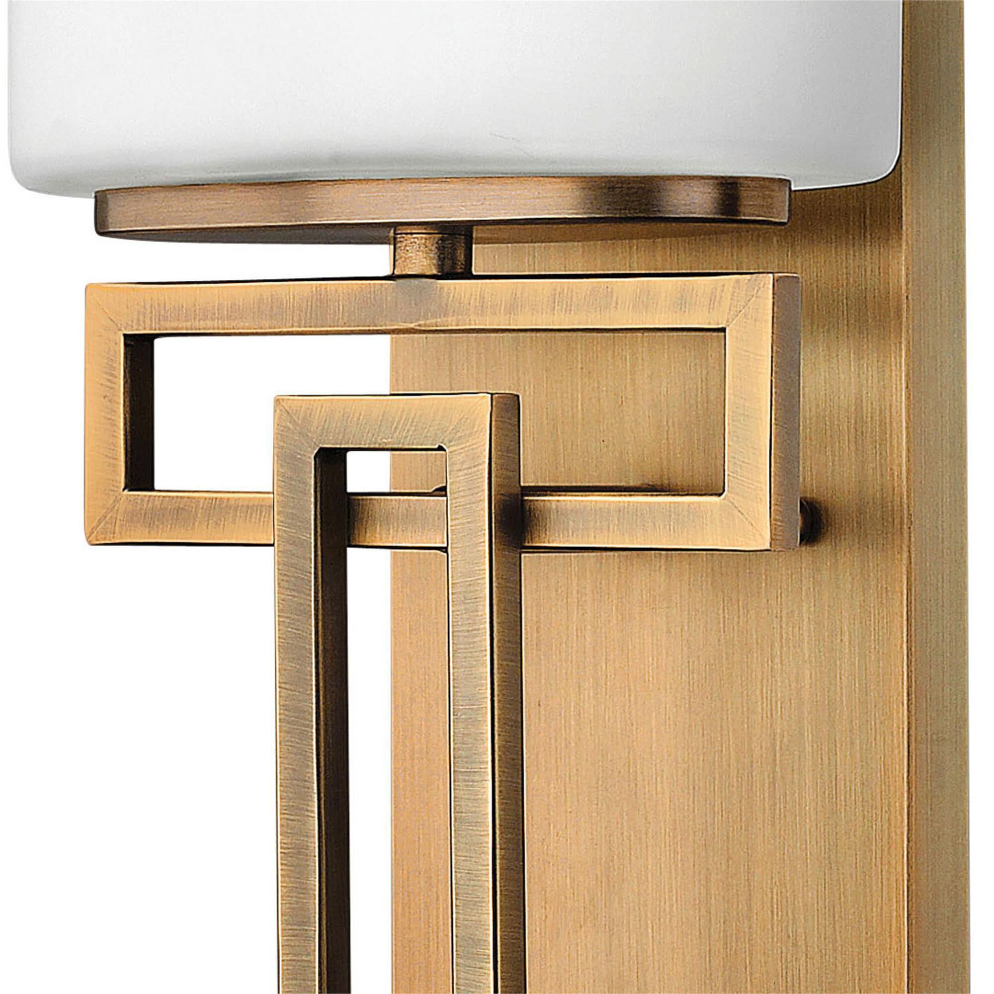 Shown in Brushed Bronze finish and Etched Opal glass