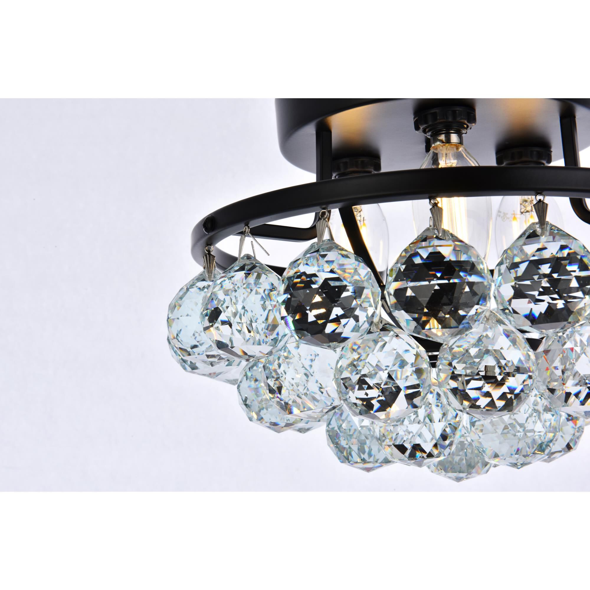 Corona 10 Inch 3 Light Flush Mount by Elegant Lighting