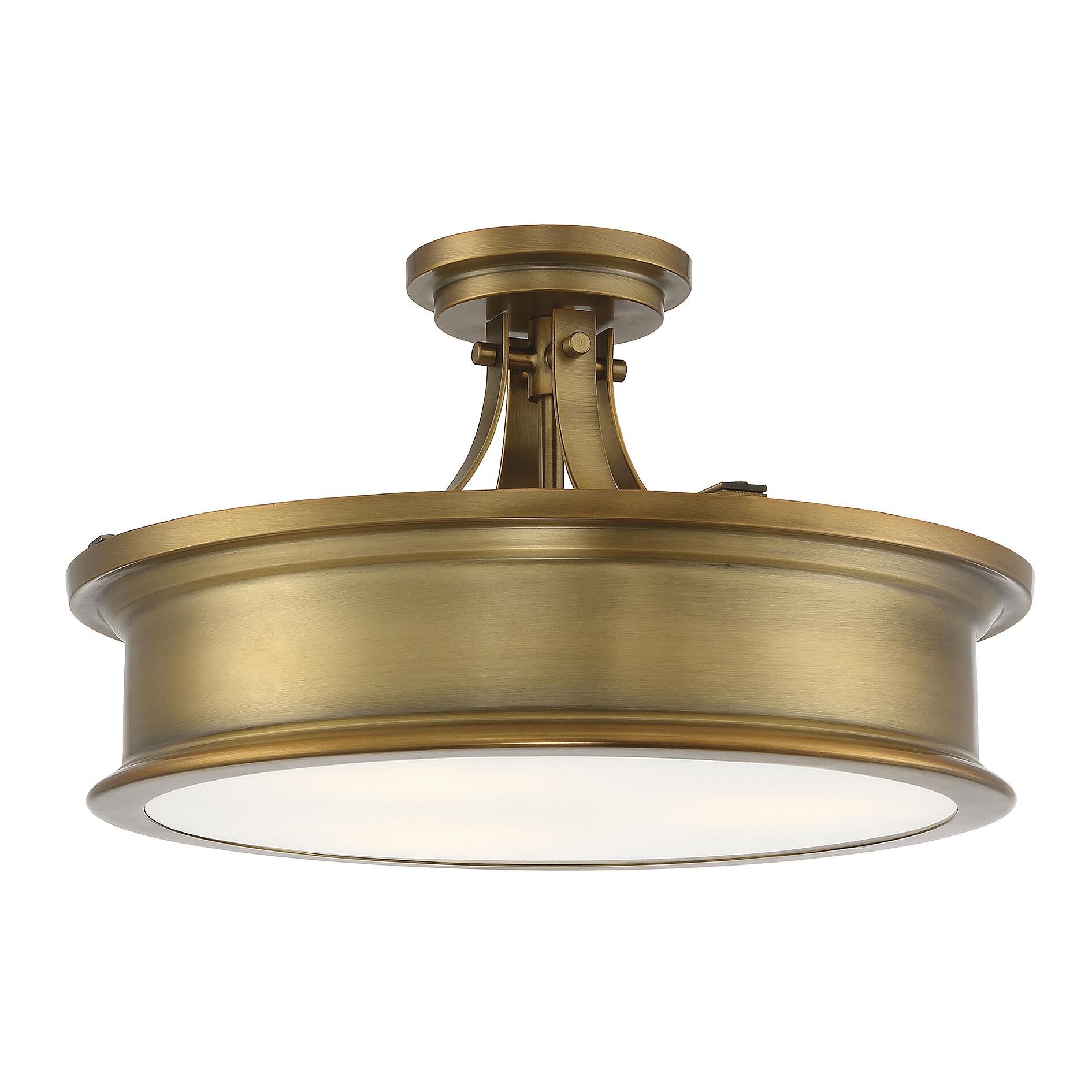 Watkins 16 Inch 3 Light Semi Flush Mount by Savoy House