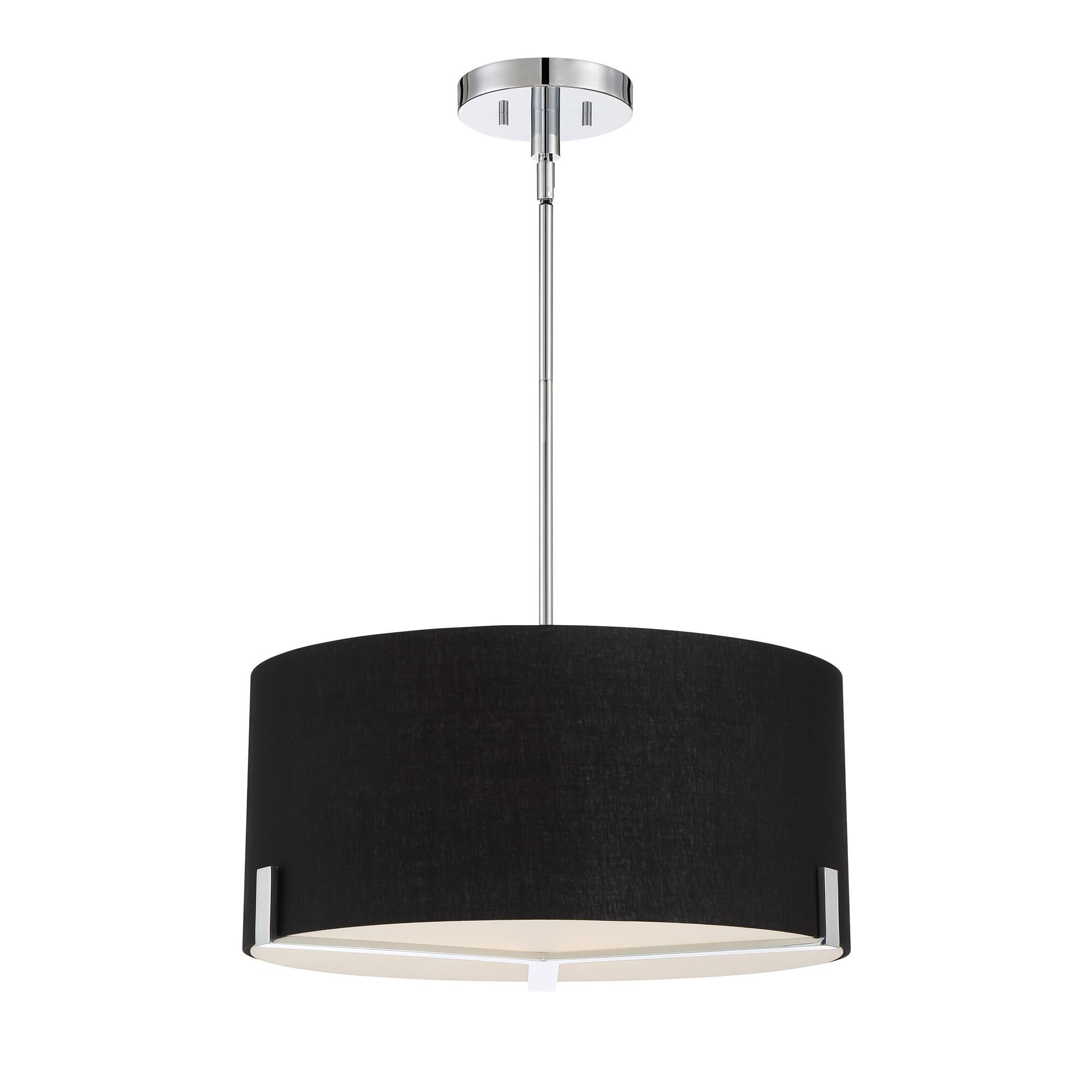 Shown in Chrome finish and Black Linen shade