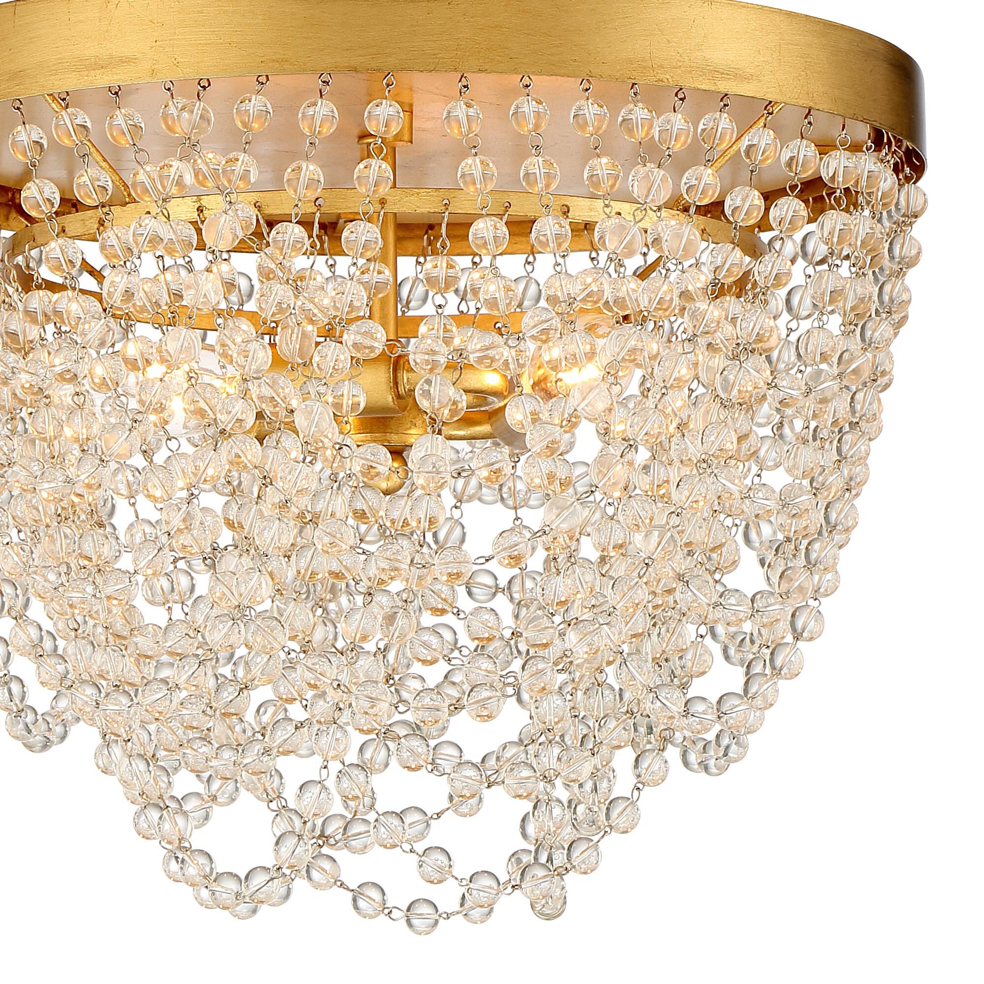 Shown in Antique Gold finish and Clear Glass Beads crystal