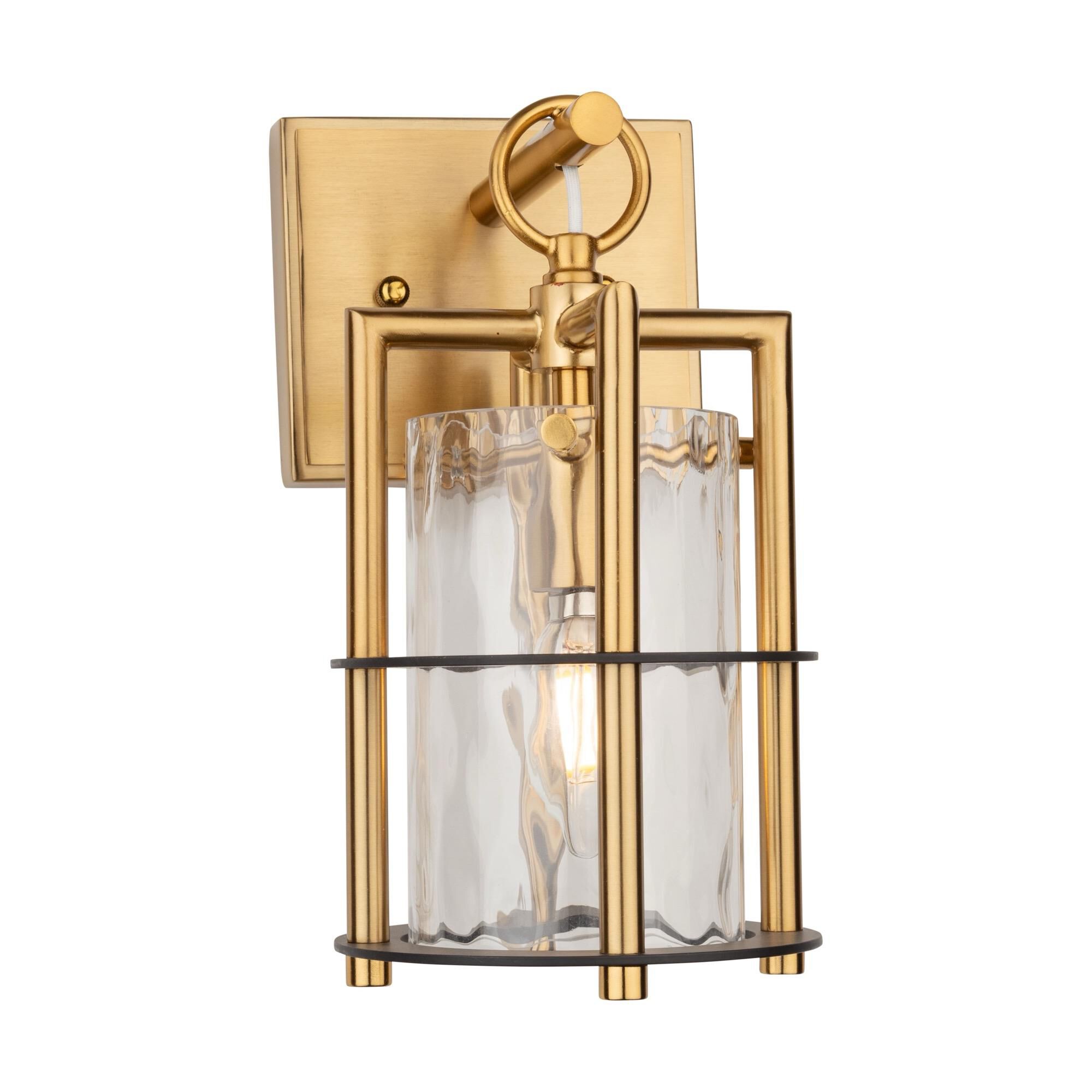 Shown in Brass & Black finish and Glass shade