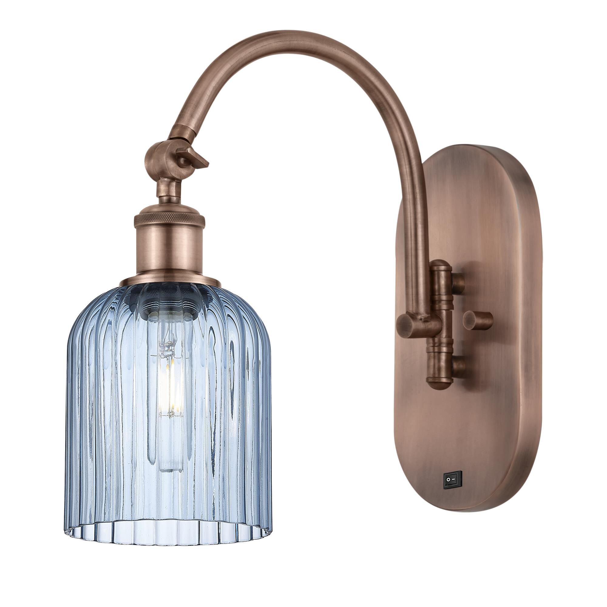 Shown in Antique Copper finish and Princess Blue shade