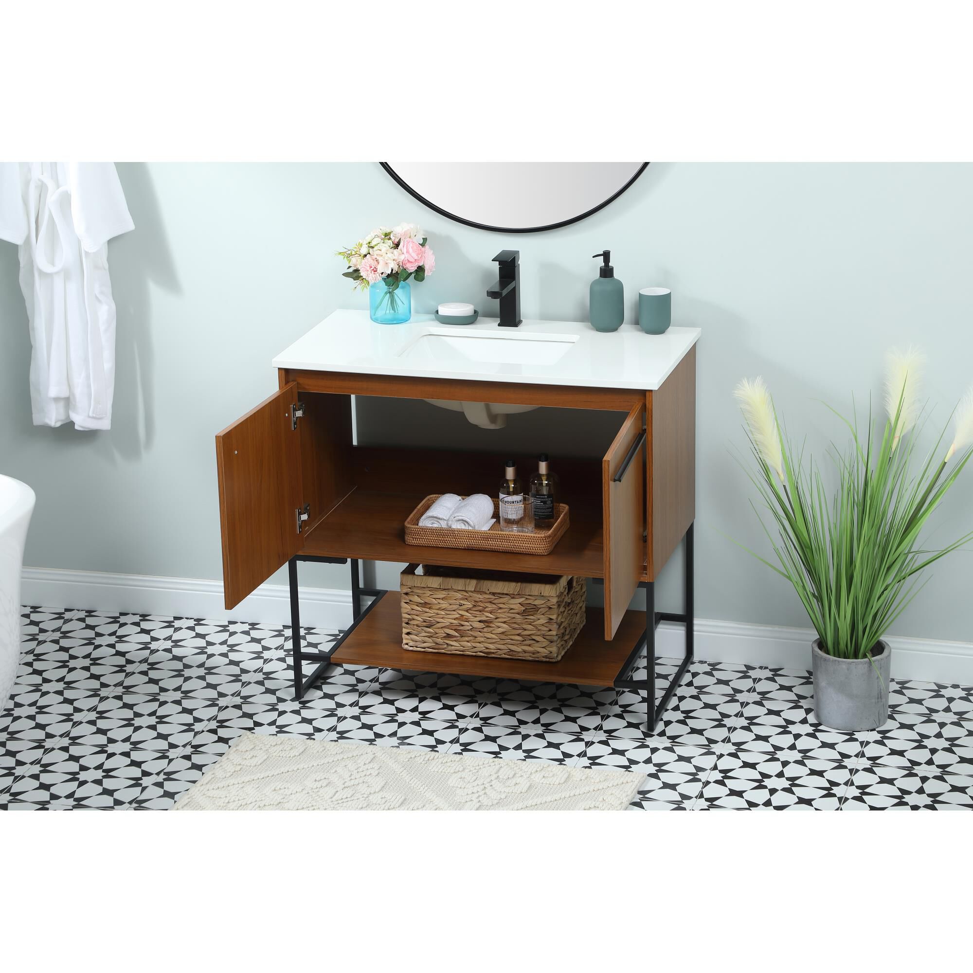 Shown in Teak finish