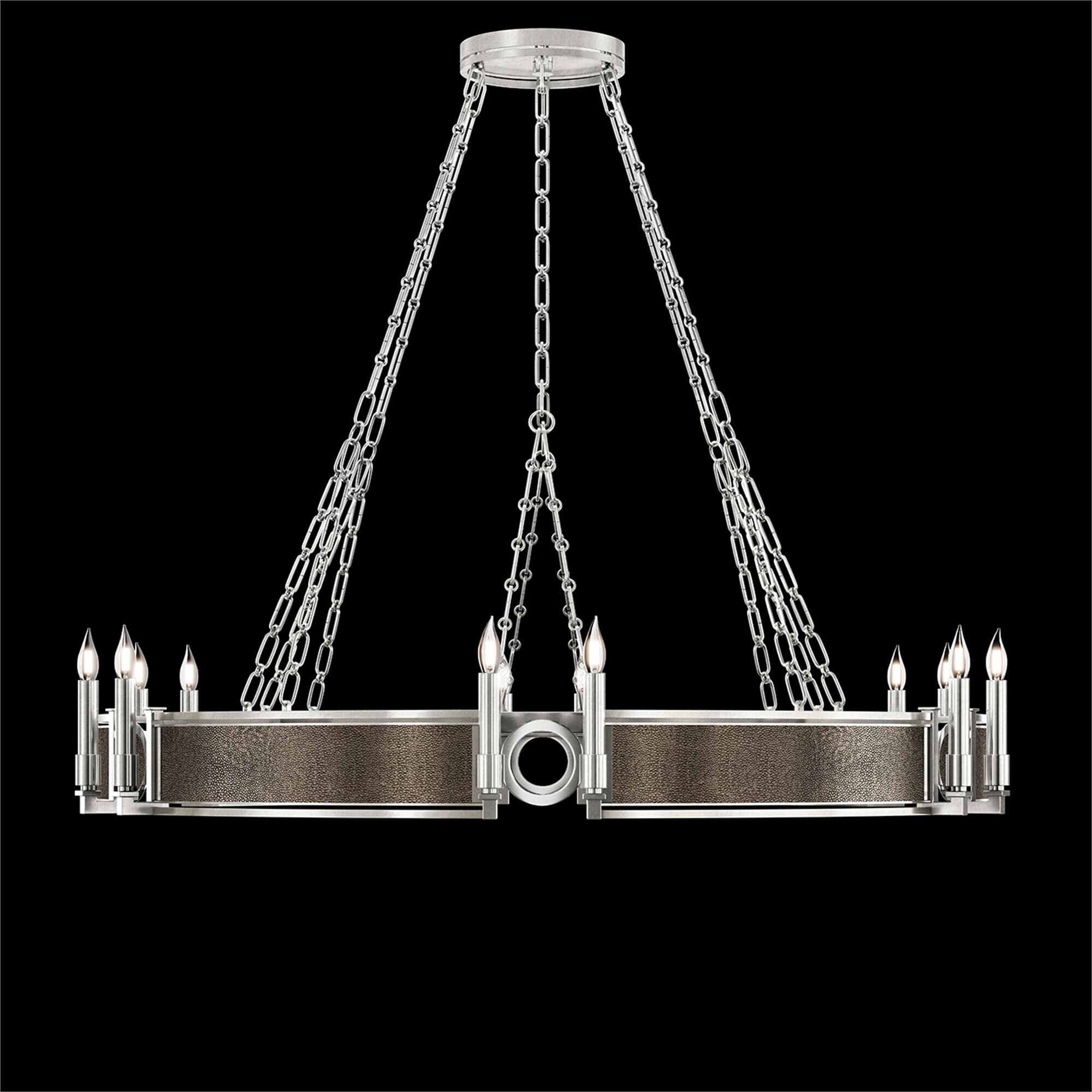 Shown in Silver Leaf and Nickel  finish and Pebble accent