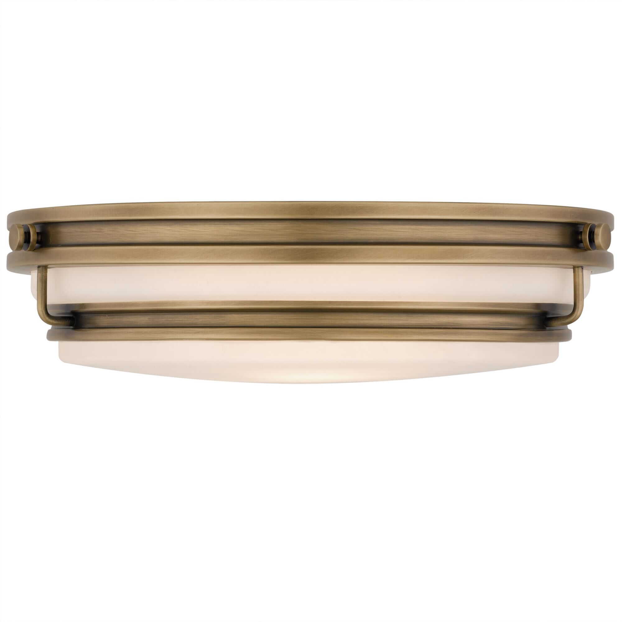 Shown in Weathered Brass finish and Opal Etched Glass shade