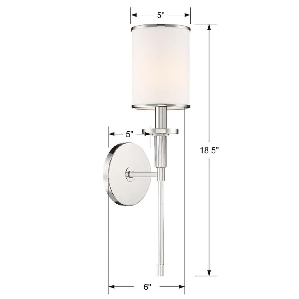 Shown in Polished Nickel finish and Crystal Accents crystal and Silk glass and White shade