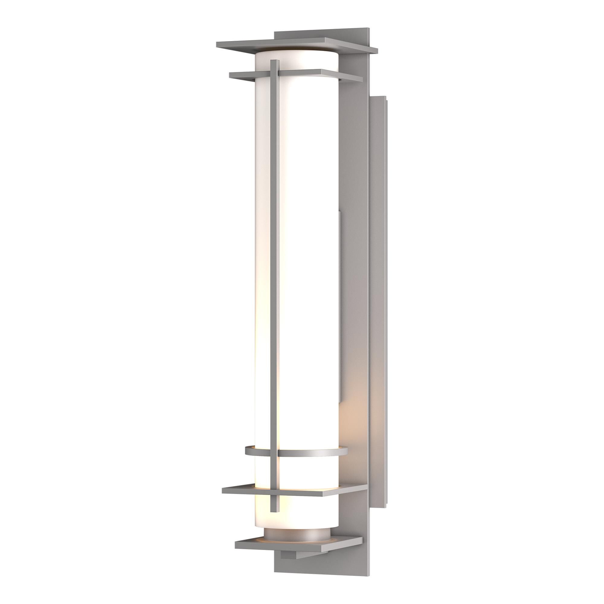 Shown in Coastal Burnished Steel finish and Opal glass