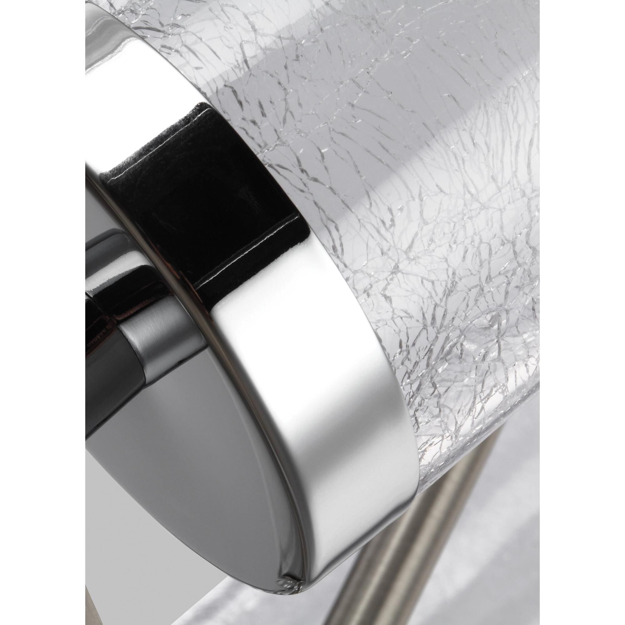 Shown in Satin Nickel - Chrome finish and White Opal Etched glass