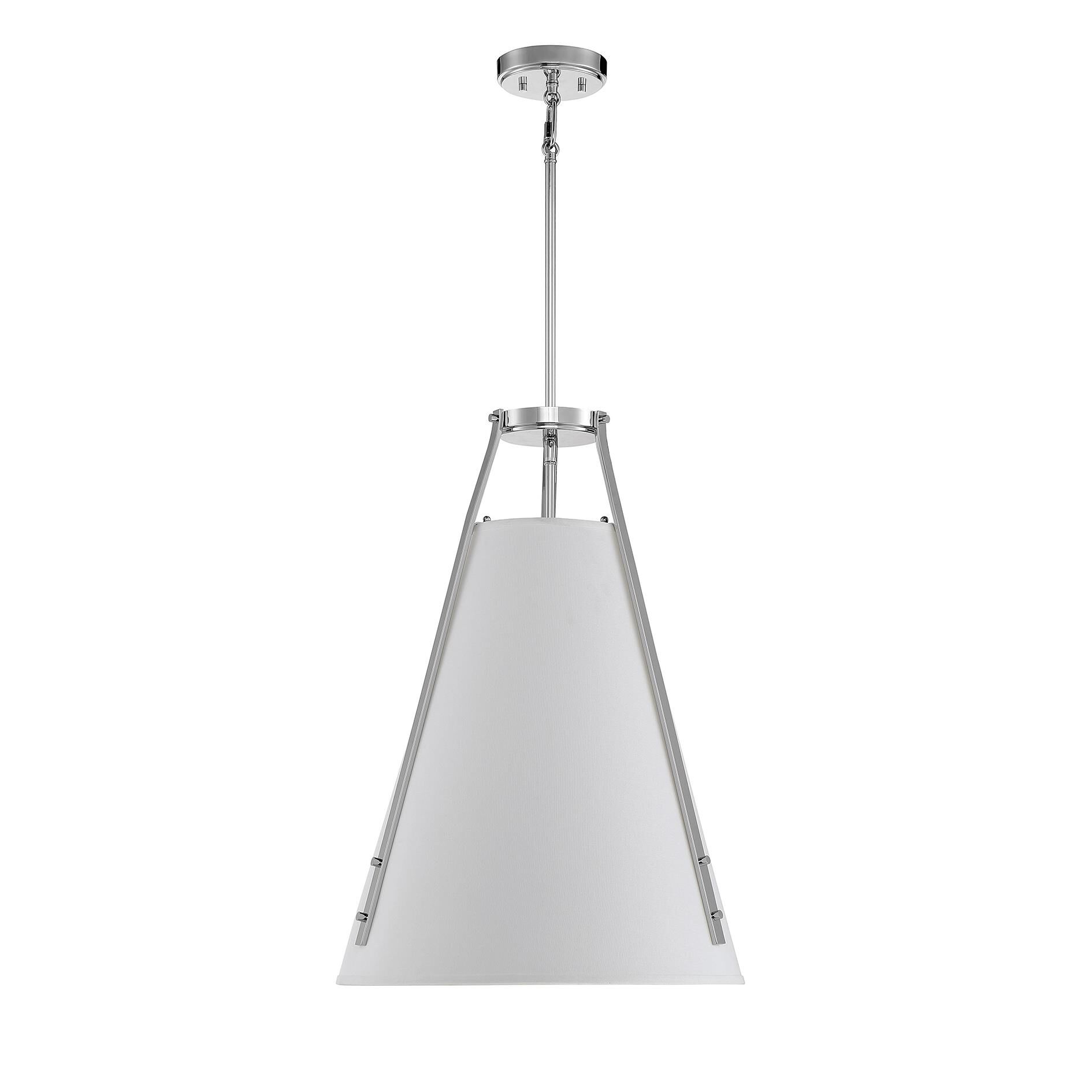 Shown in Polished Nickel finish and White Fabric shade