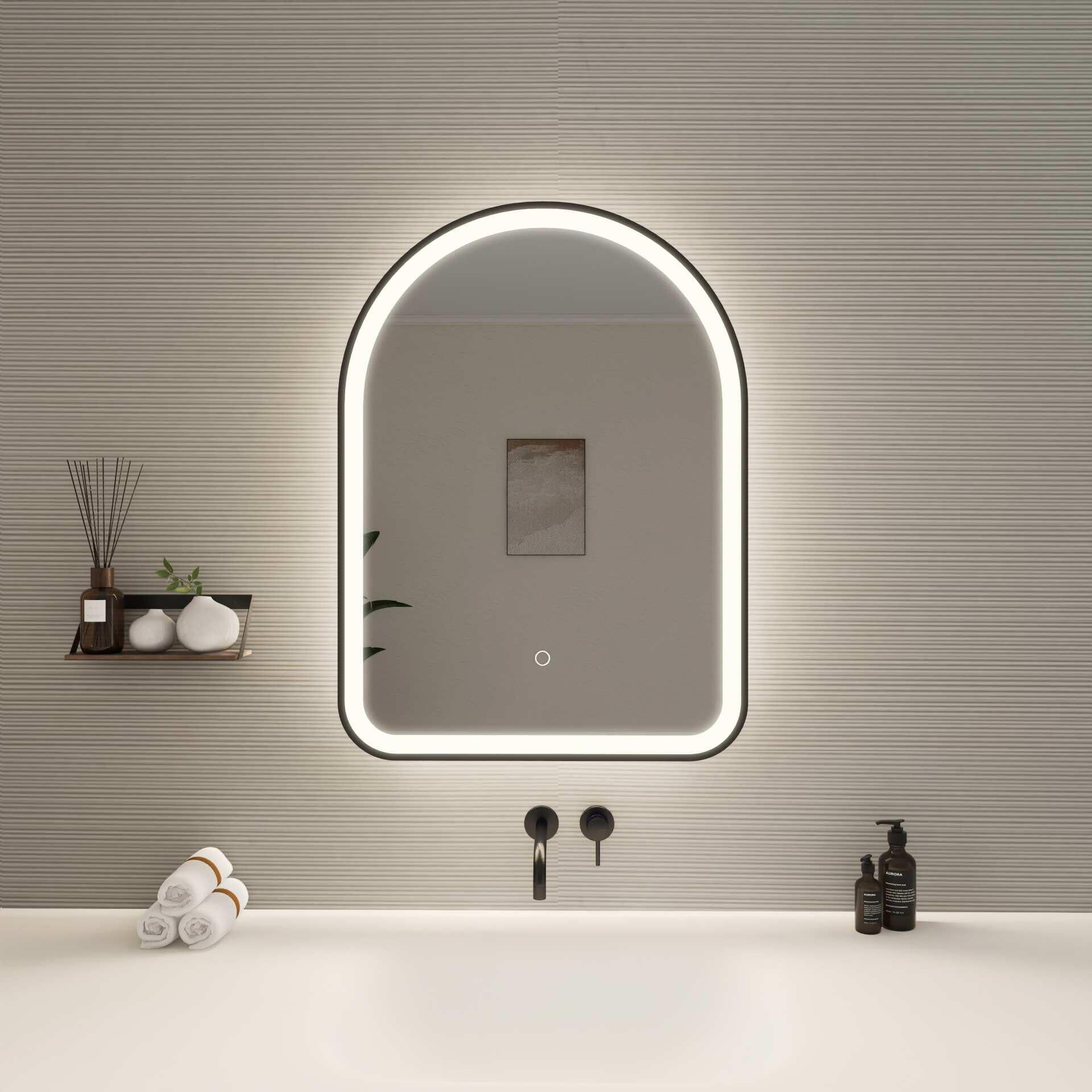 Harmoni 30 Inch Arched LED Lighted Mirror by Elegant Decor