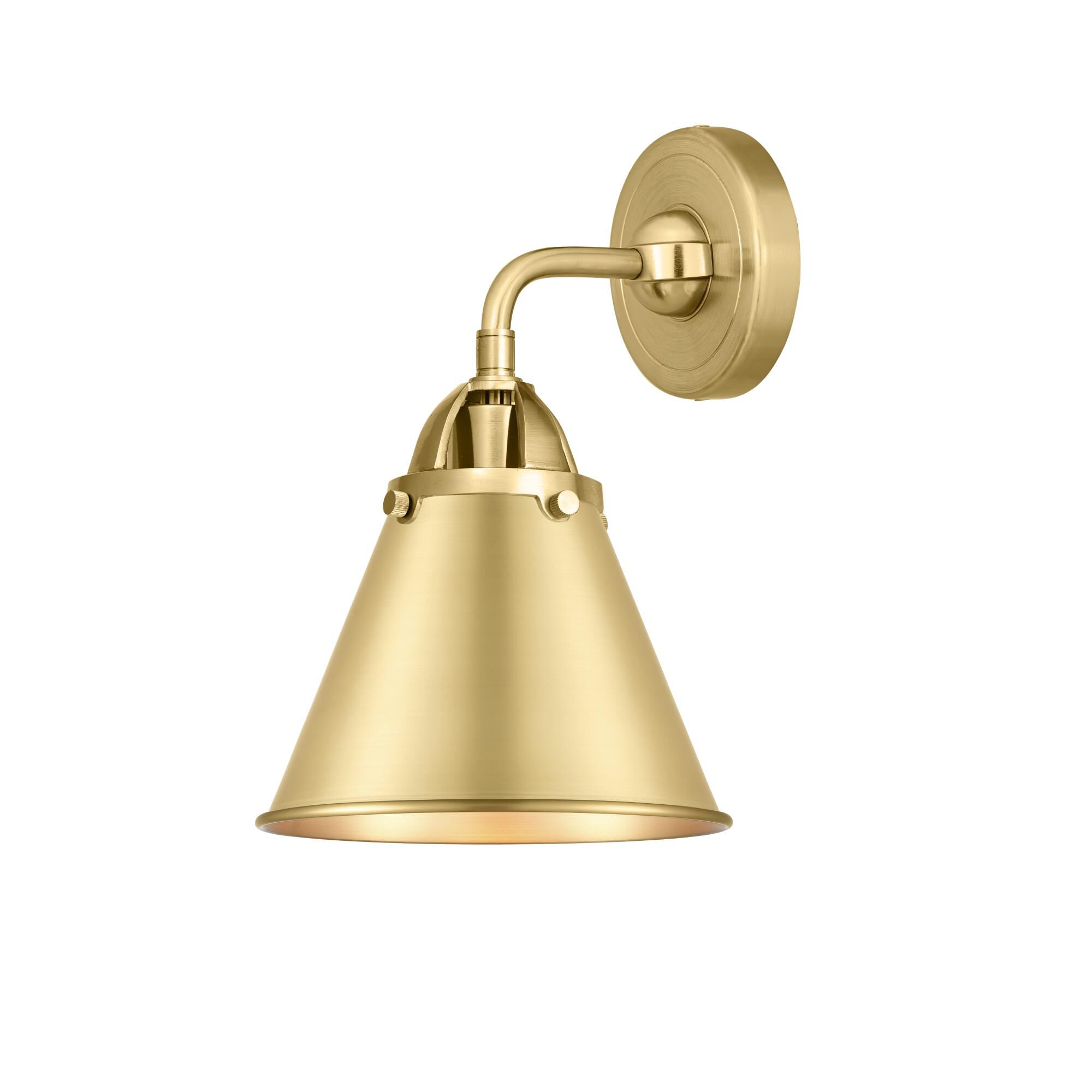 Shown in Satin Gold finish and No Glass glass and Satin Gold Appalachian shade