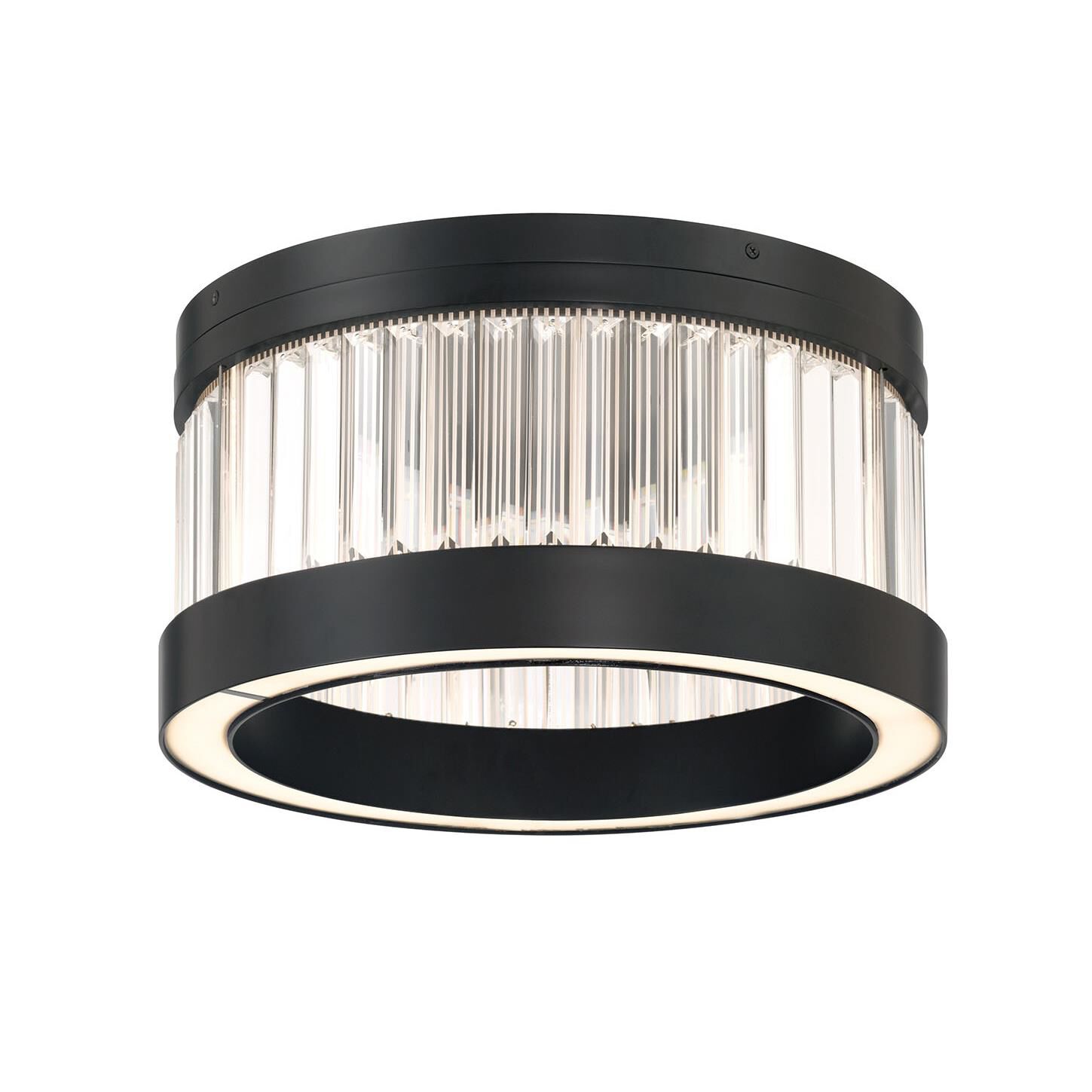 Shown in Matte Black finish and Clear Crystal glass