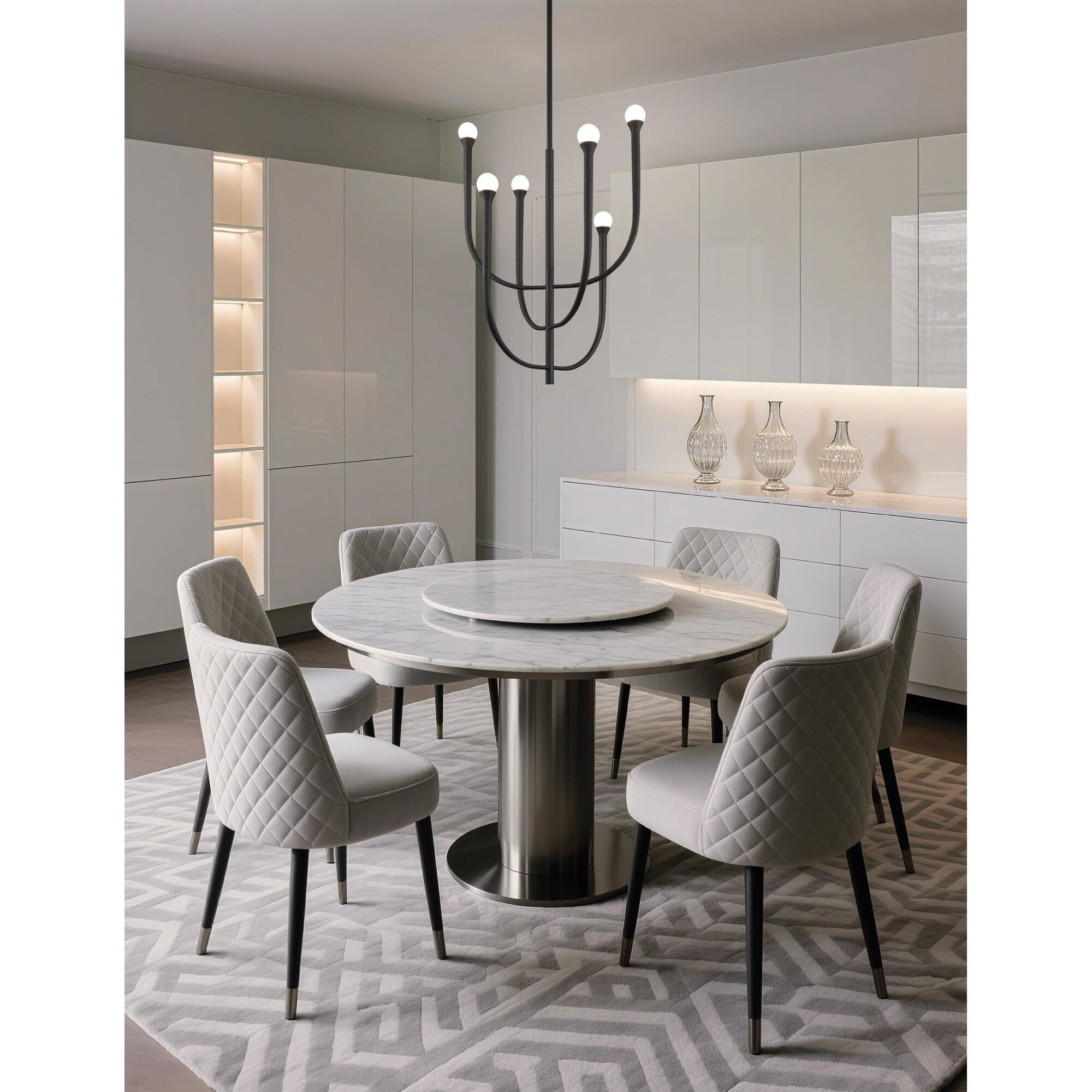 Shown in Plaster Black finish and Opal glass