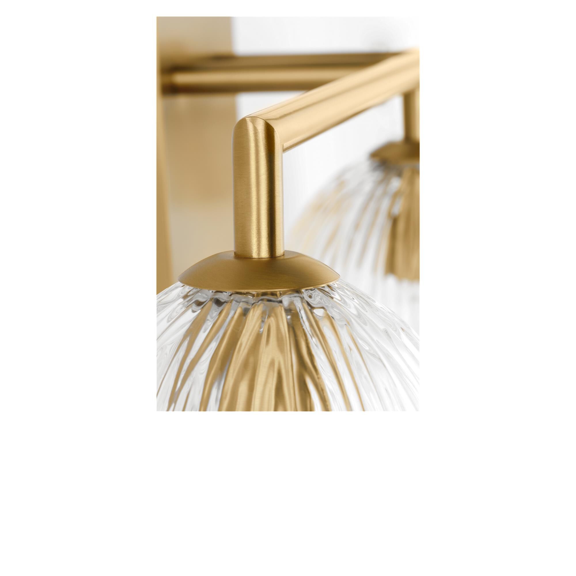 Shown in Burnished Brass finish and Striped Clear glass