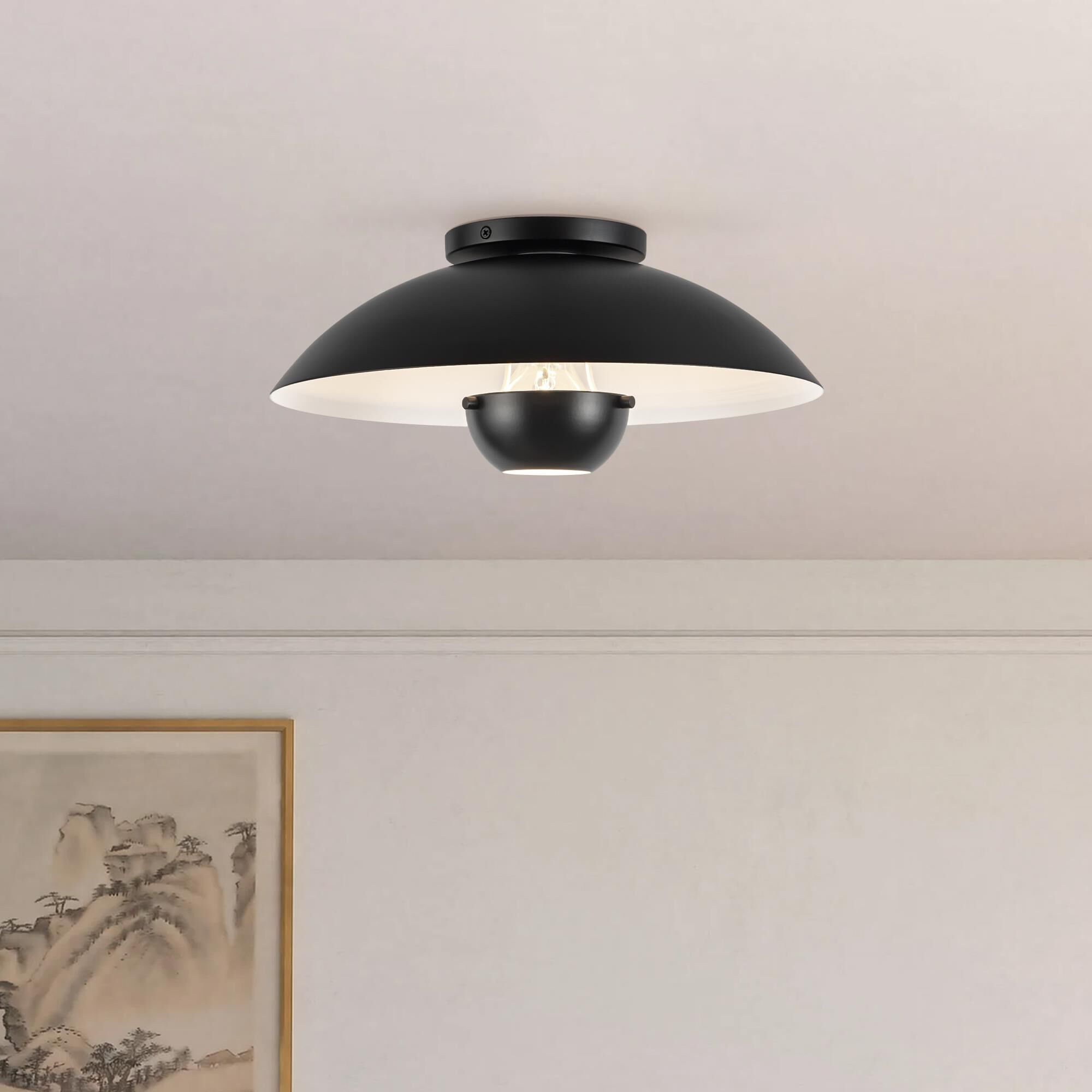 Shown in Black finish and Steel shade
