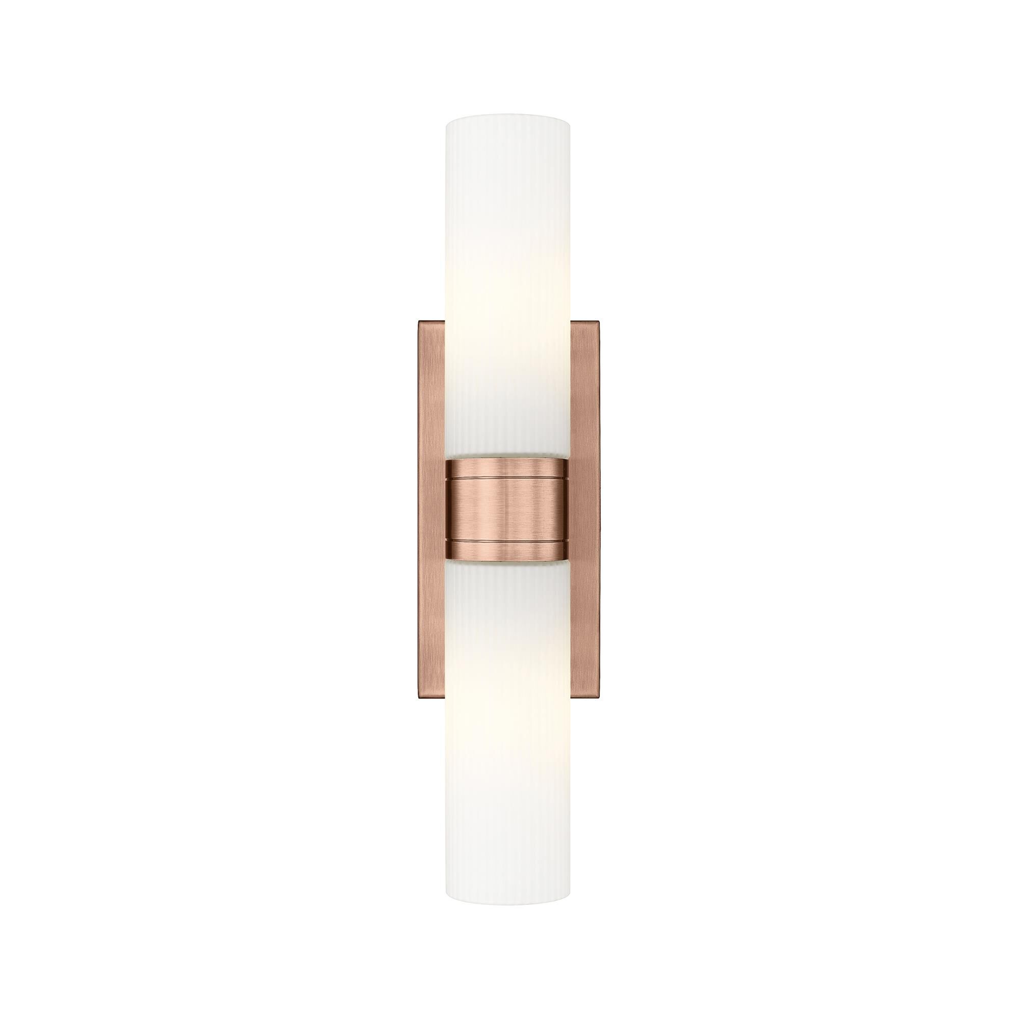 Shown in Antique Copper finish and Striped White glass