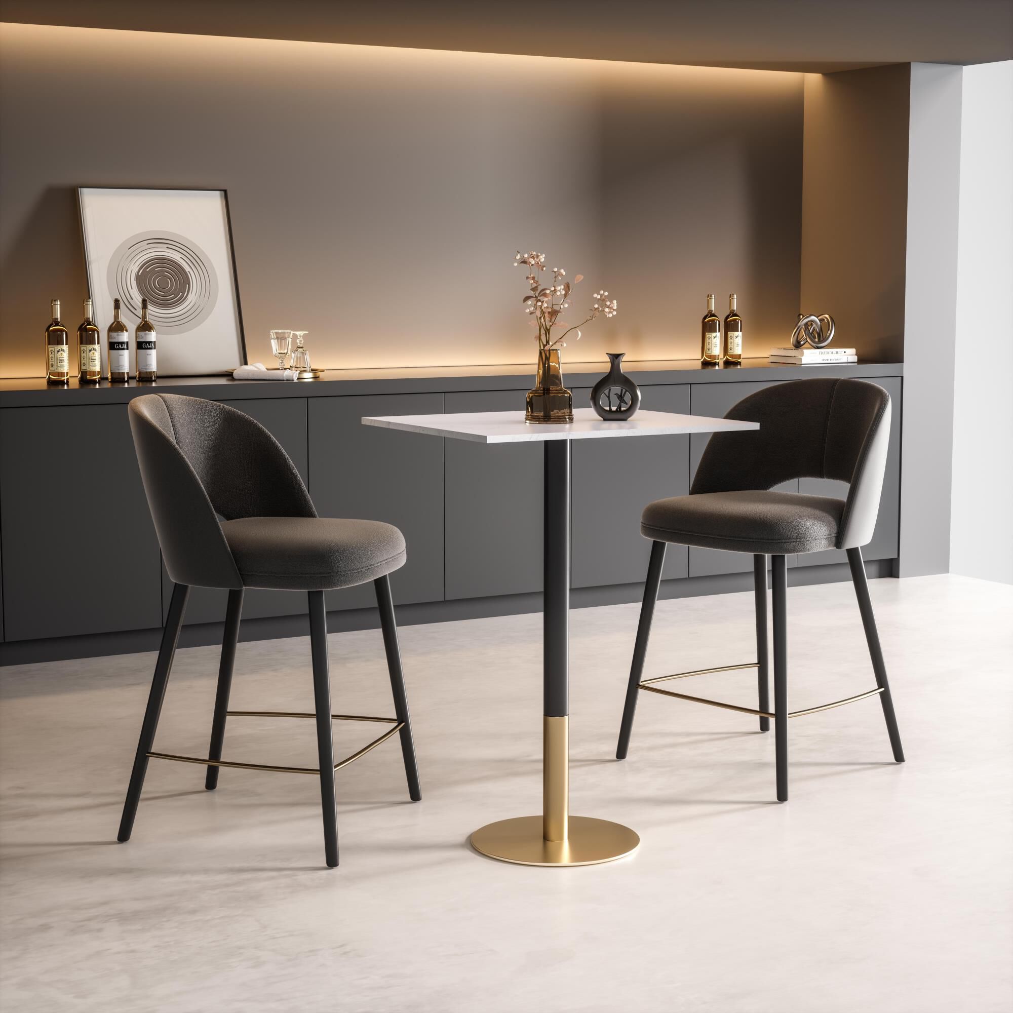 Shown in White and Gold finish