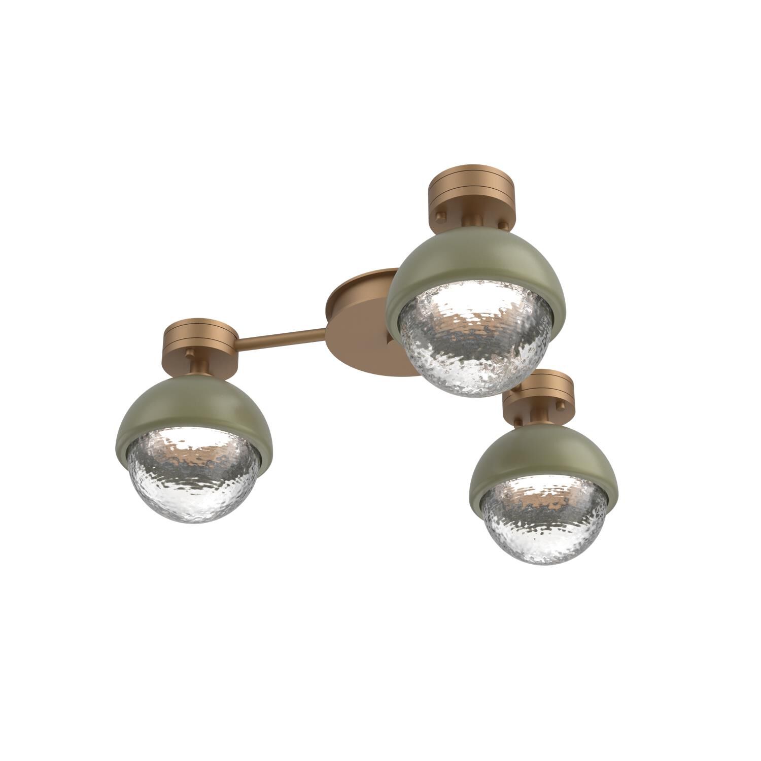 Shown in Novel Brass finish and Clear glass and Sage Green accent