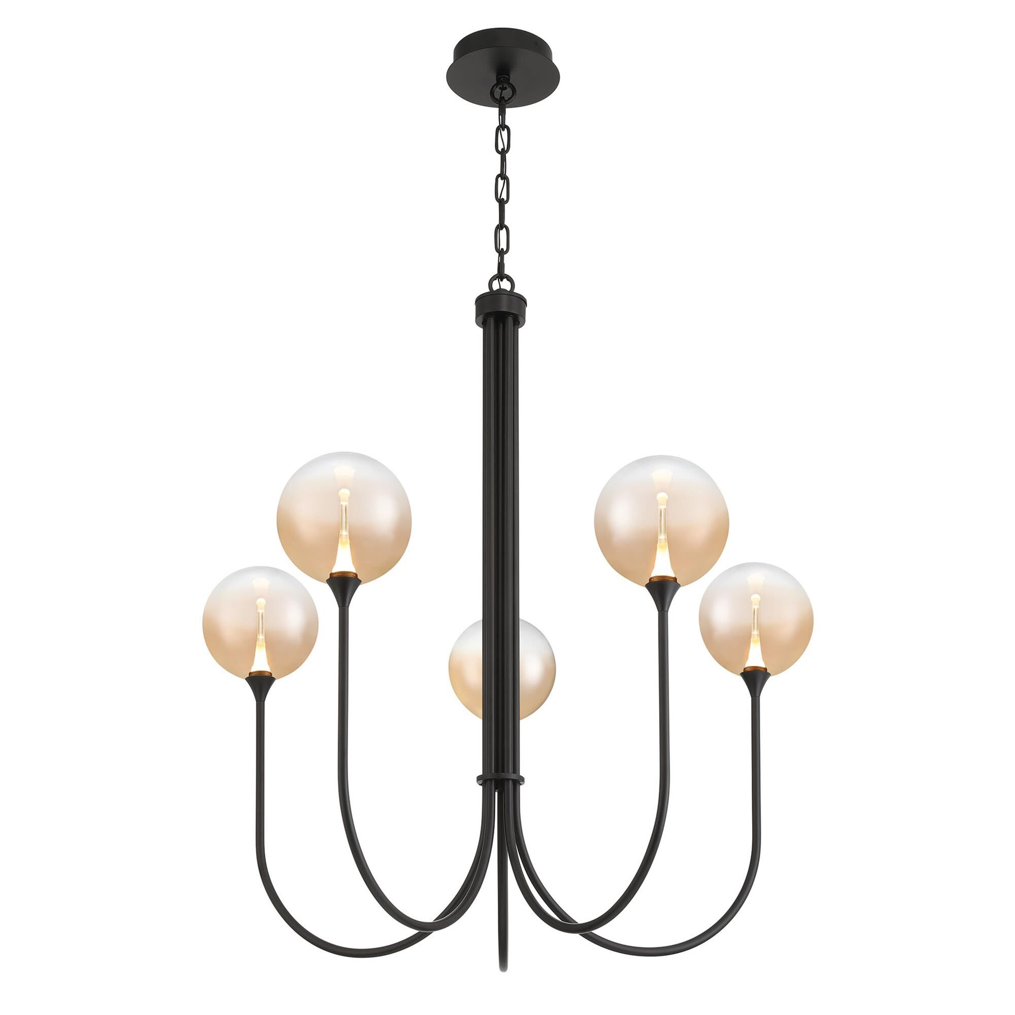 Shown in Black finish and Amber glass