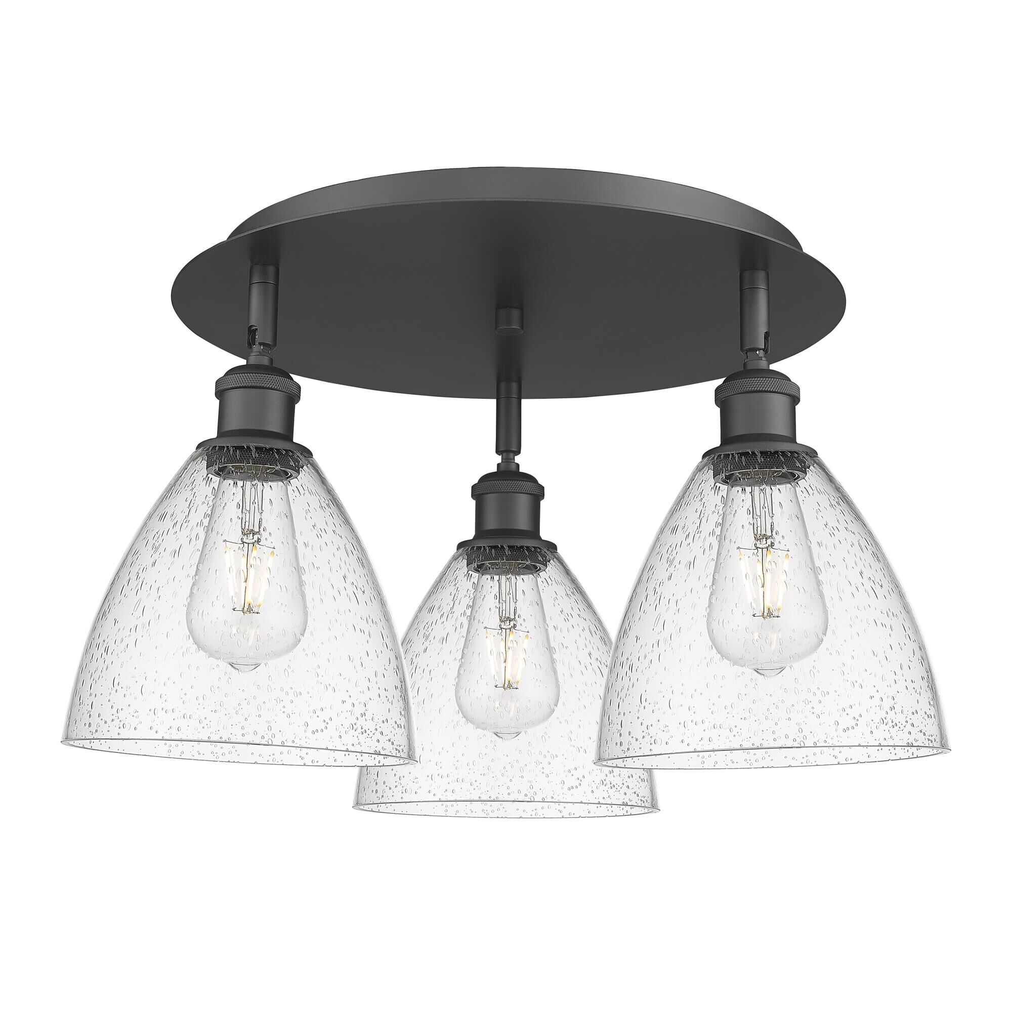 Shown in Matte Black finish and Seedy glass