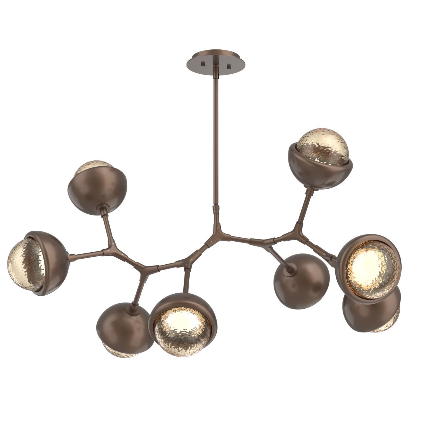 Shown in Burnished Bronze finish and Amber glass and Metal Shade Matching Finish accent