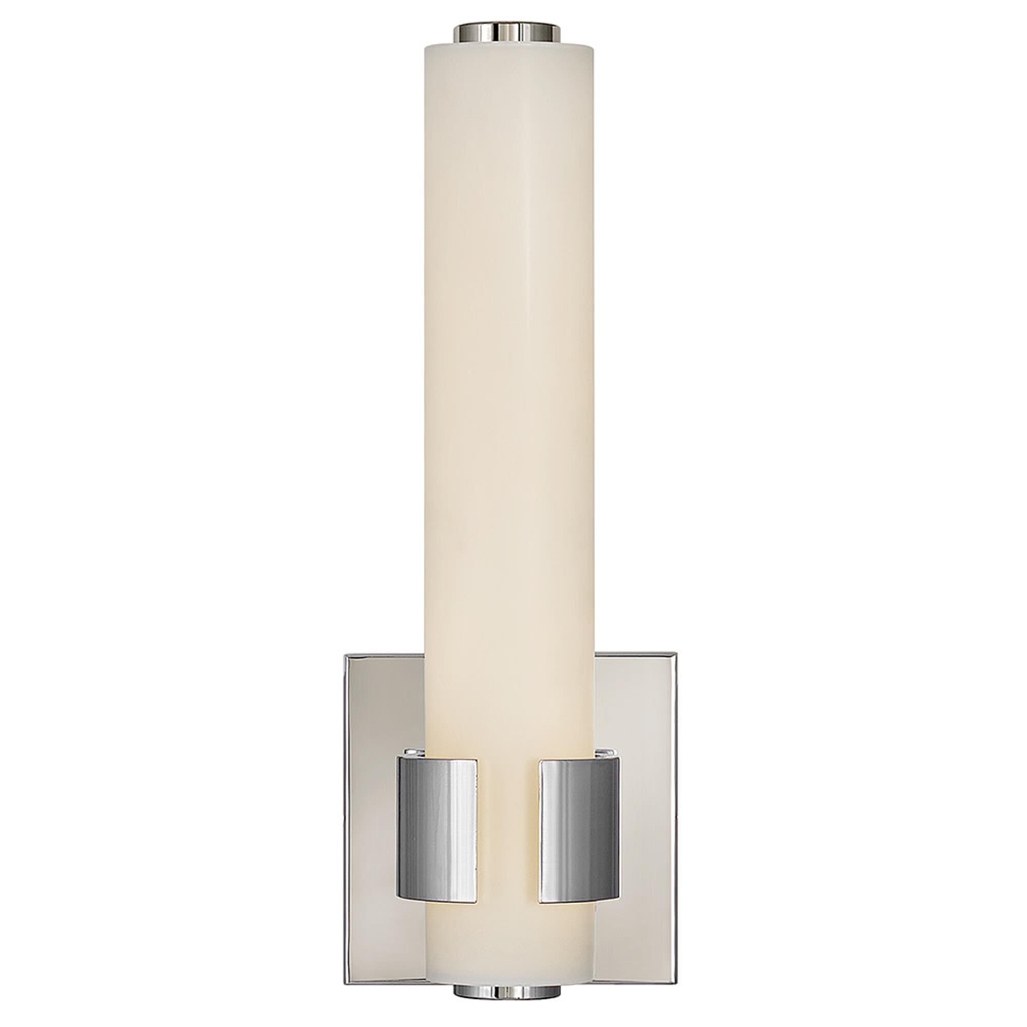 Shown in Polished Nickel finish and Etched White glass