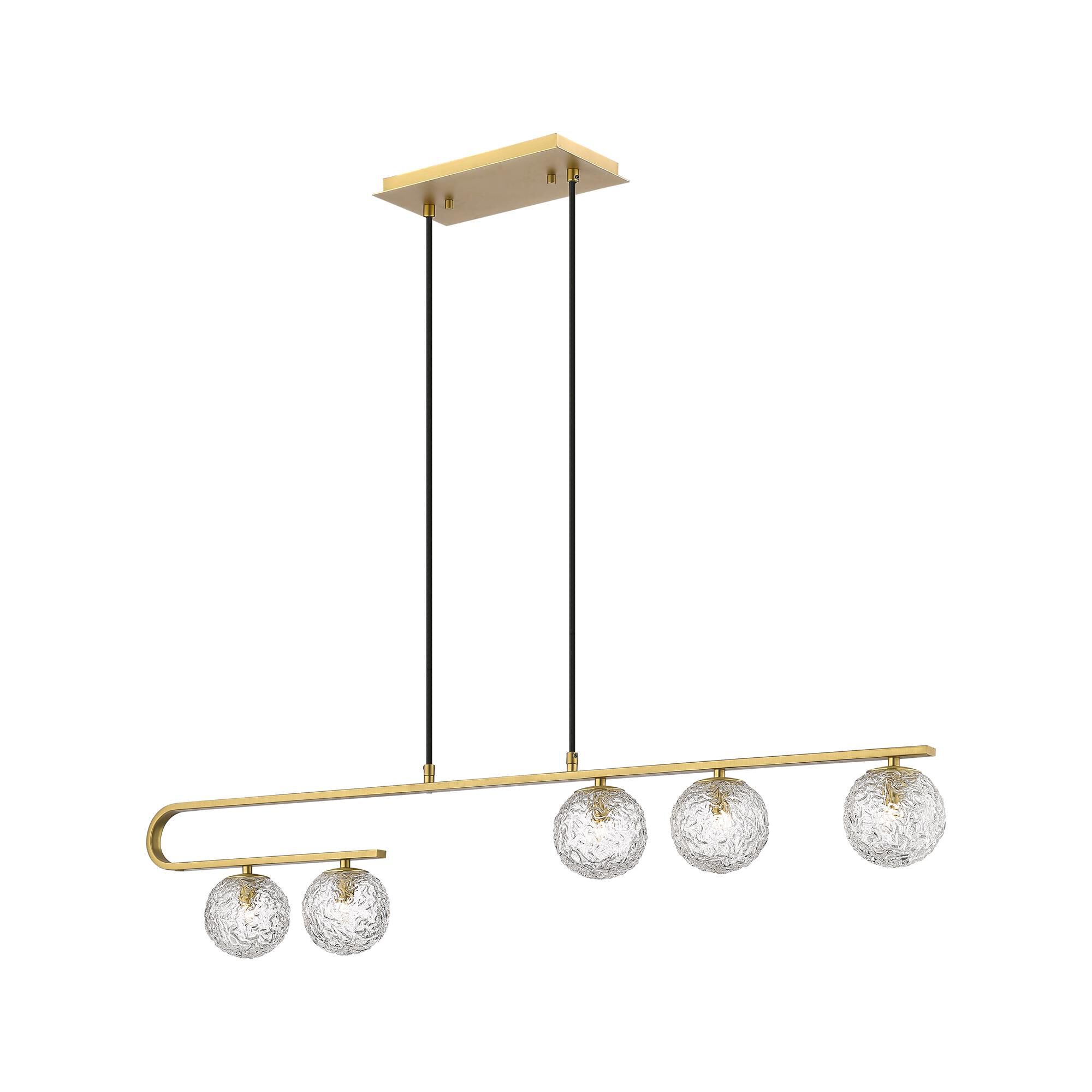 Shown in Brushed Brass finish and Clear shade
