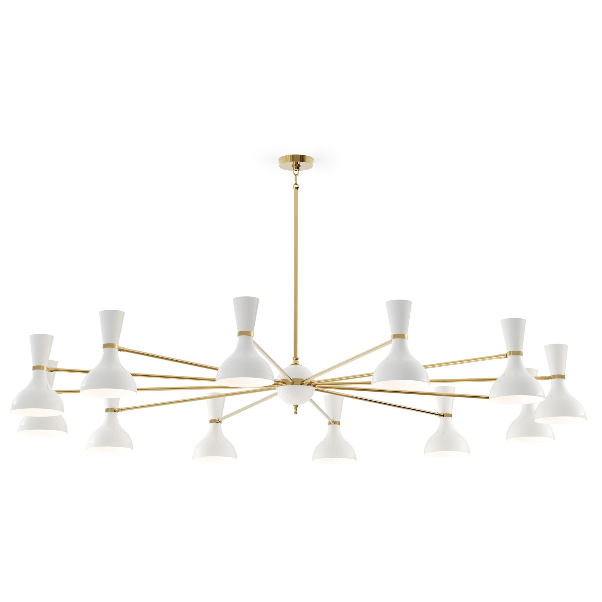 Shown in Modern Brass finish and Lily shade