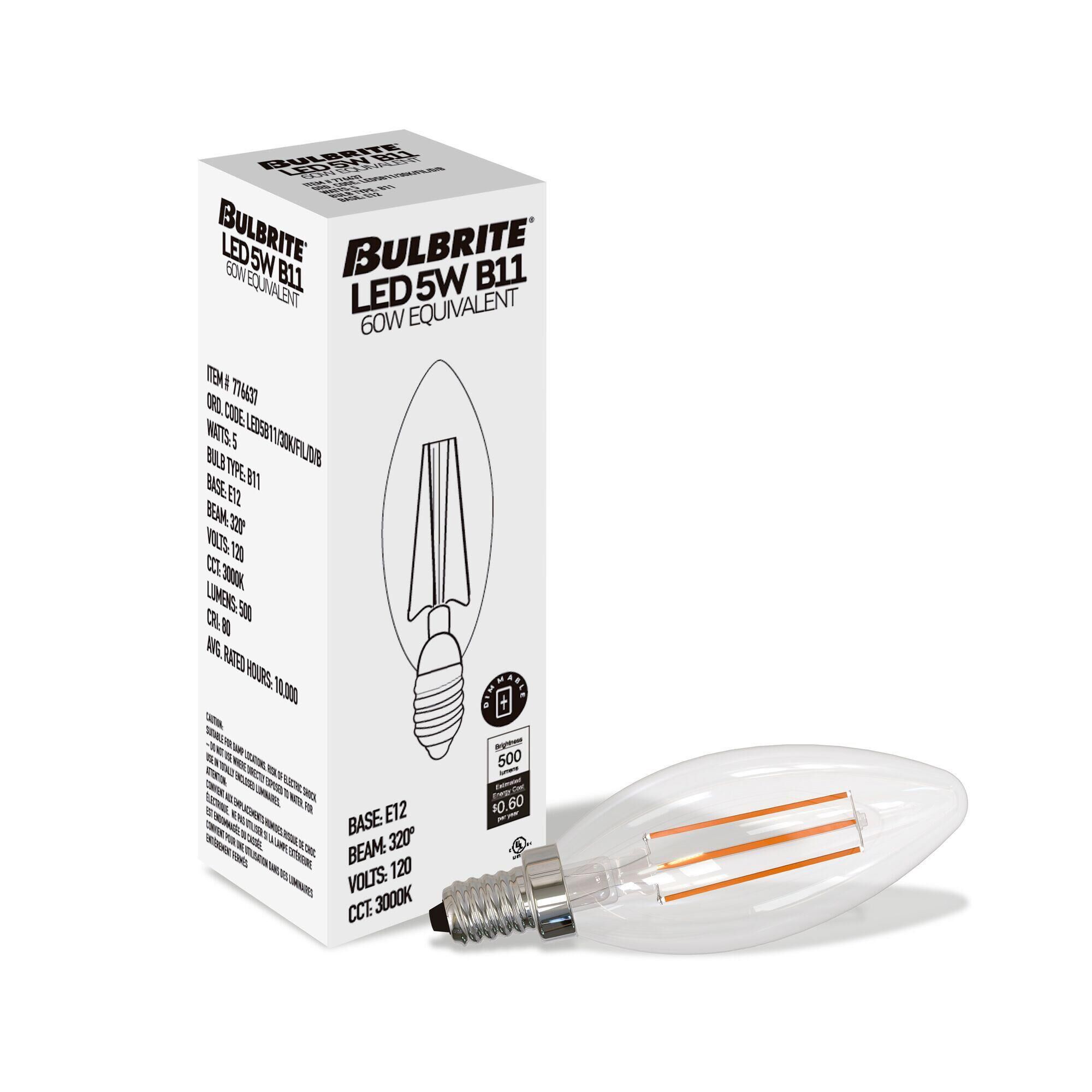 Candelabra Base E12 3000K LED Light Bulb by Bulbrite