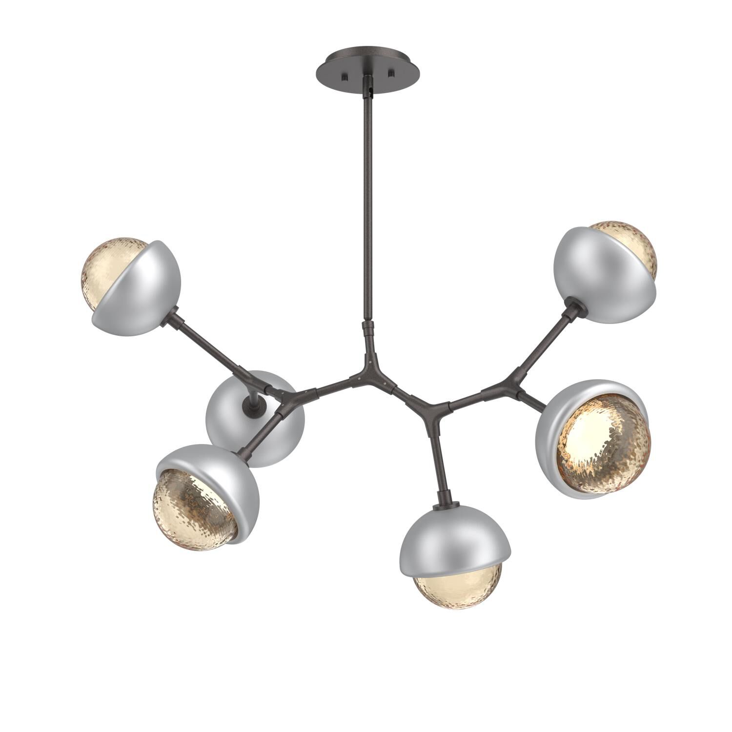 Shown in Graphite finish and Amber glass and Classic Silver accent
