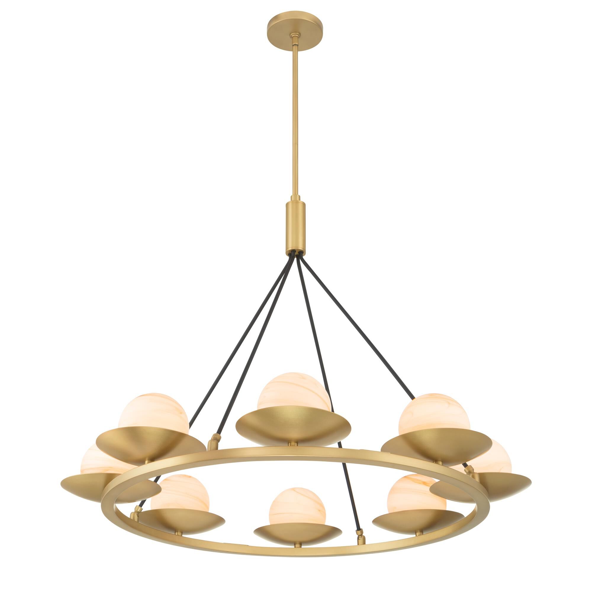 Shown in Legacy Brass finish and Etched Amber Swirl glass