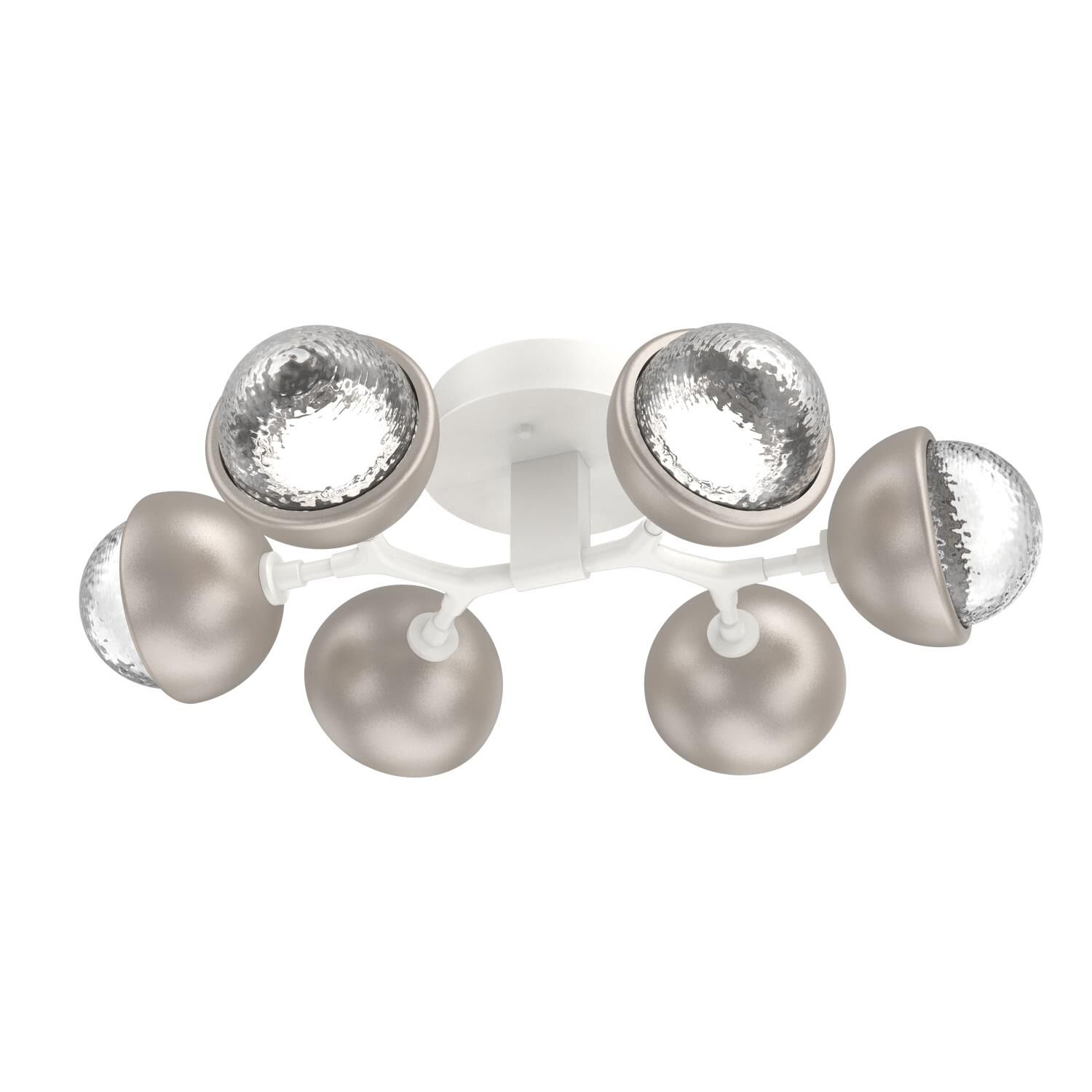 Shown in Salt White finish and Clear glass and Beige Silver accent