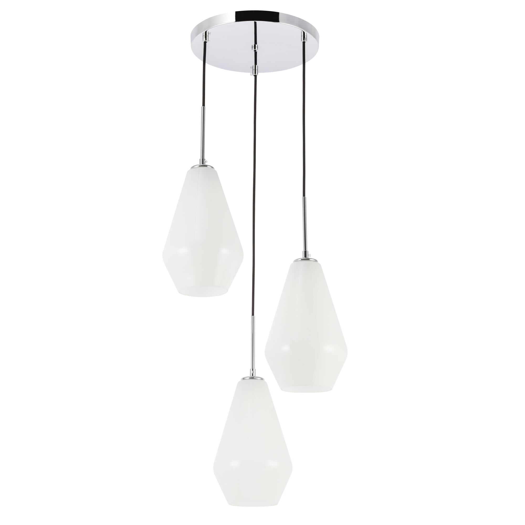Gene 17 Inch 3 Light Multi Light Pendant by Elegant Lighting
