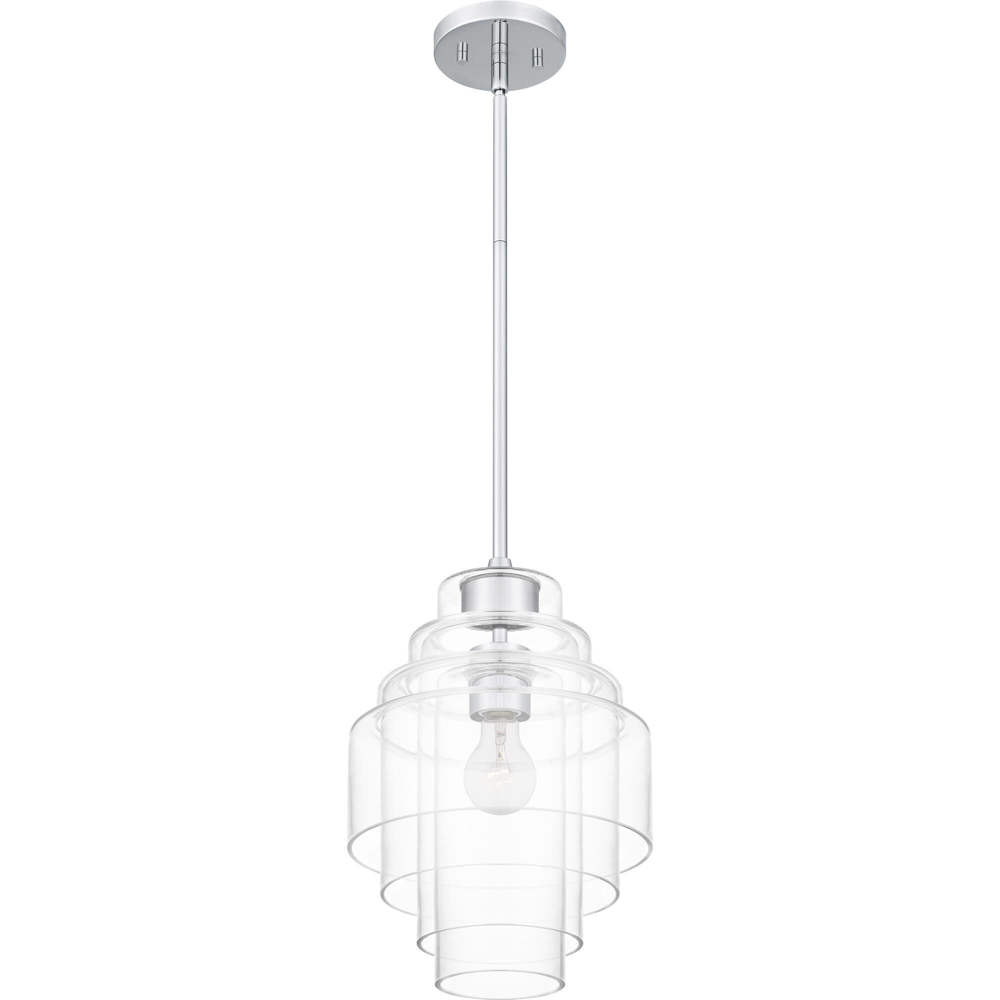 Shown in Polished Chrome finish and Clear Glass shade