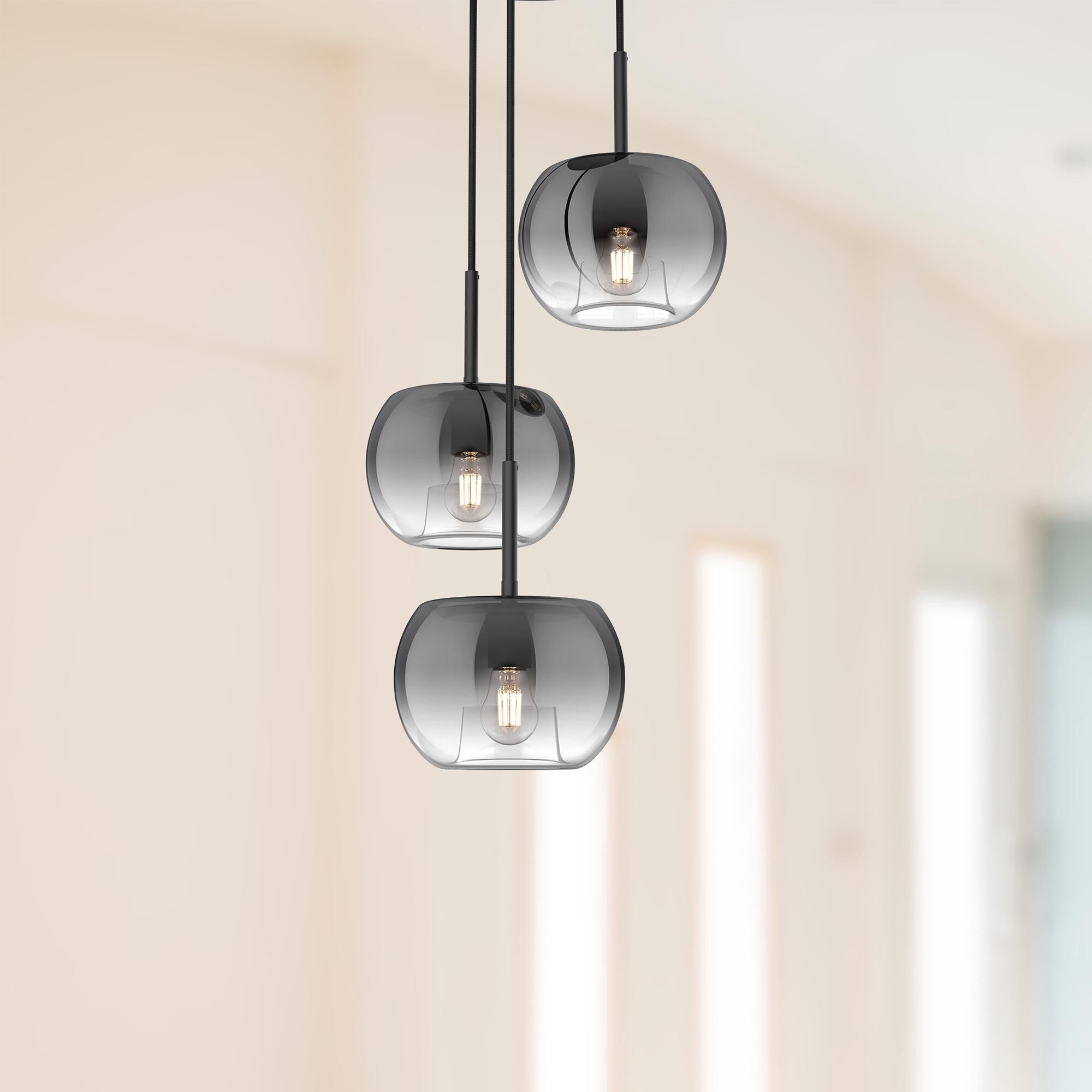 Shown in Black finish and Smoked glass