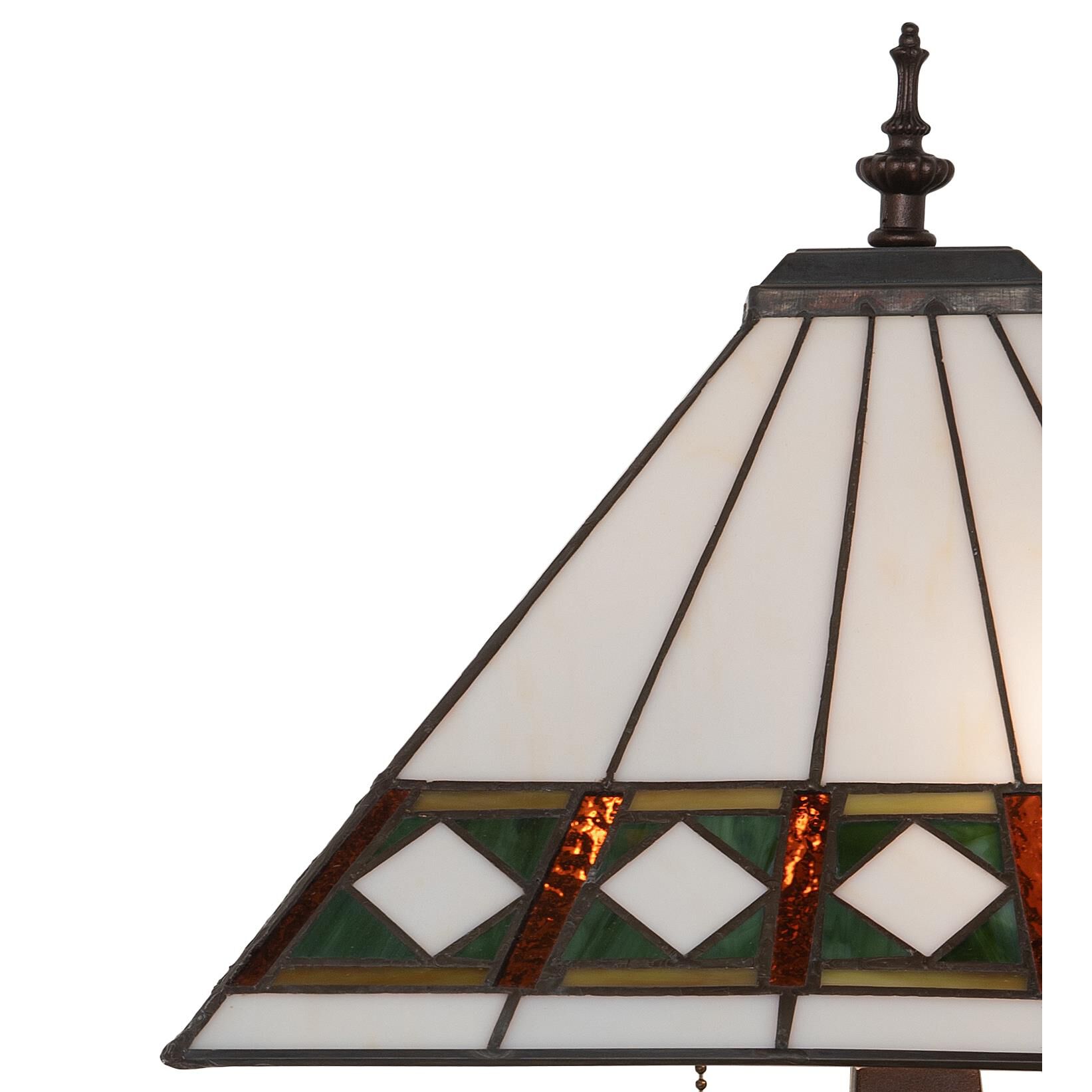 Shown in Mahogany Bronze finish and Amber /Acrylic;Green;Beige glass